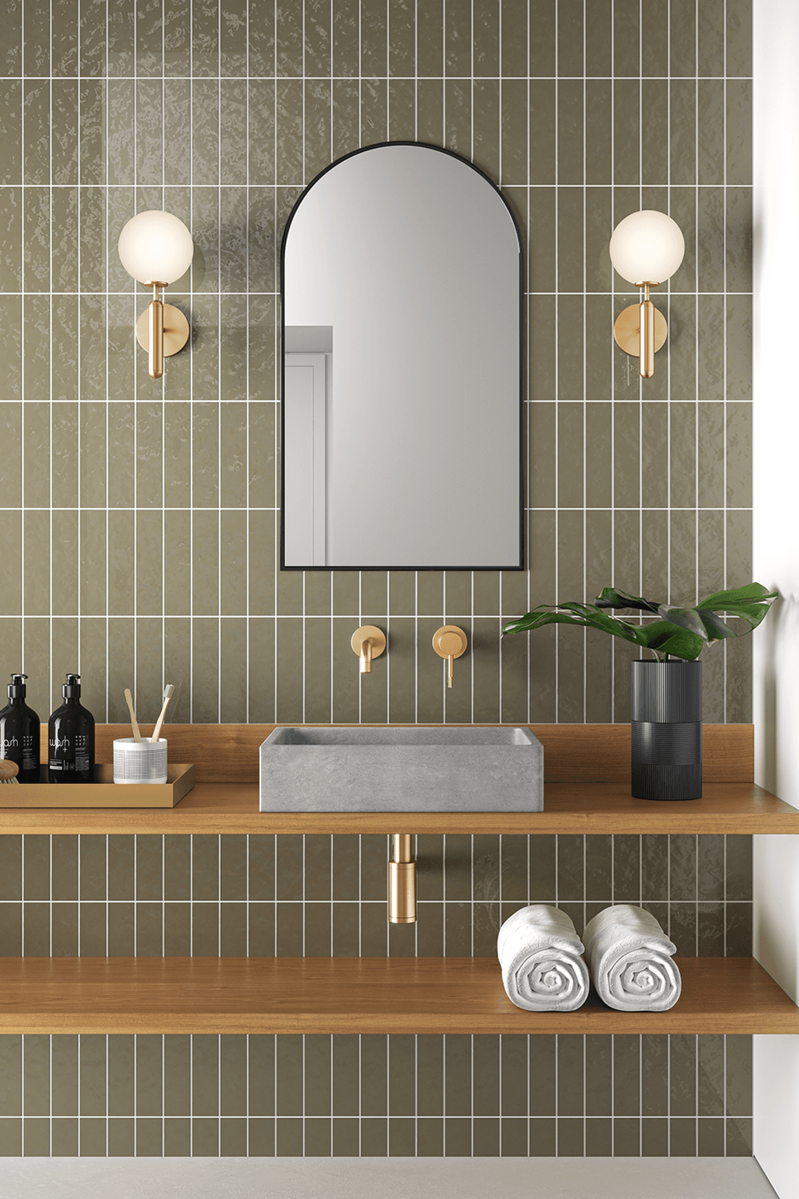 Elementi Bare Concrete Square Vessel Basin