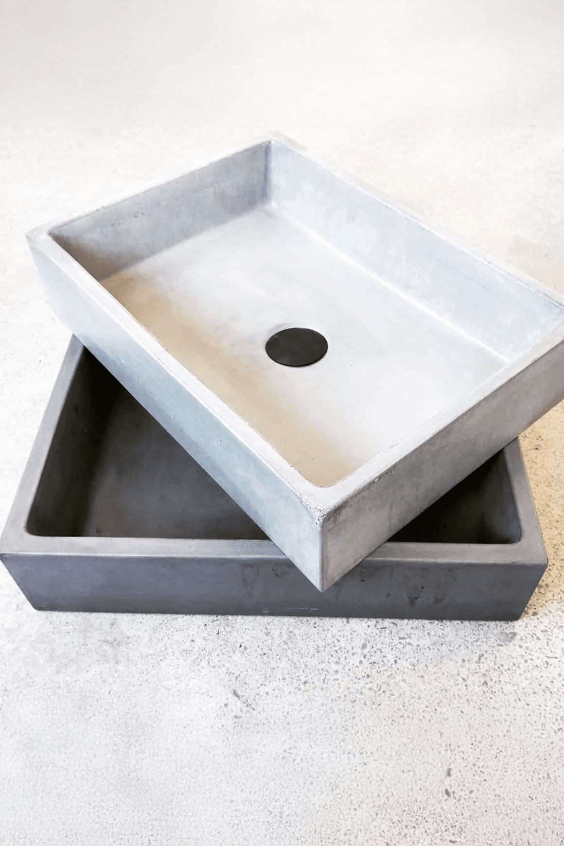 Elementi Bare Concrete Square Vessel Basin
