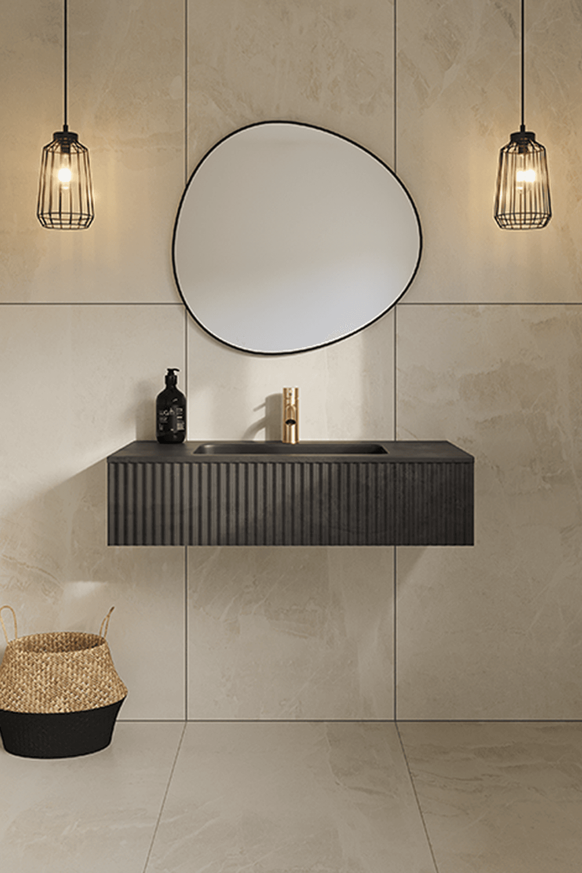 Bare Fluted Wall Basin