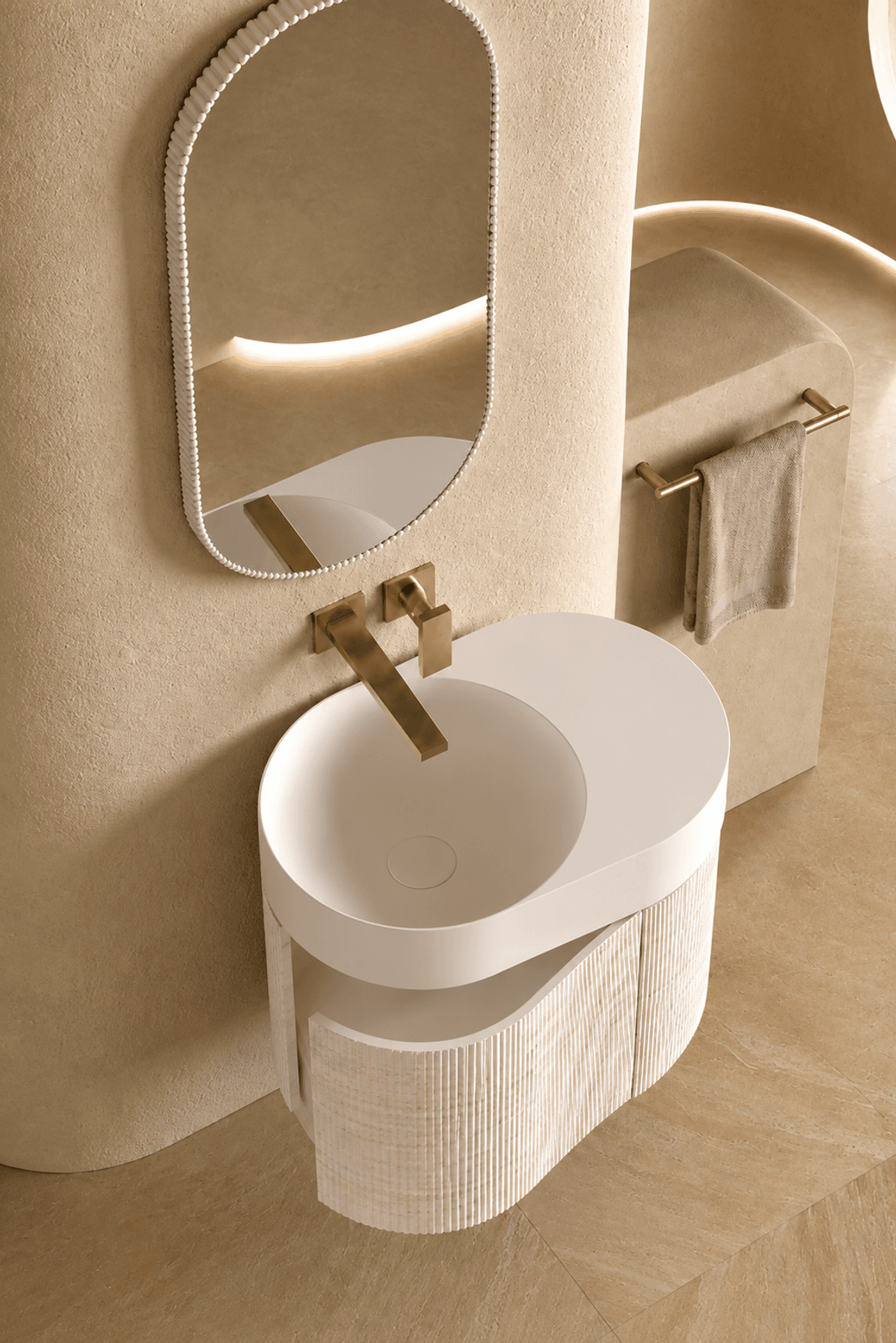 Desert Rock Wall Hung Vanity and Basin - DRV004