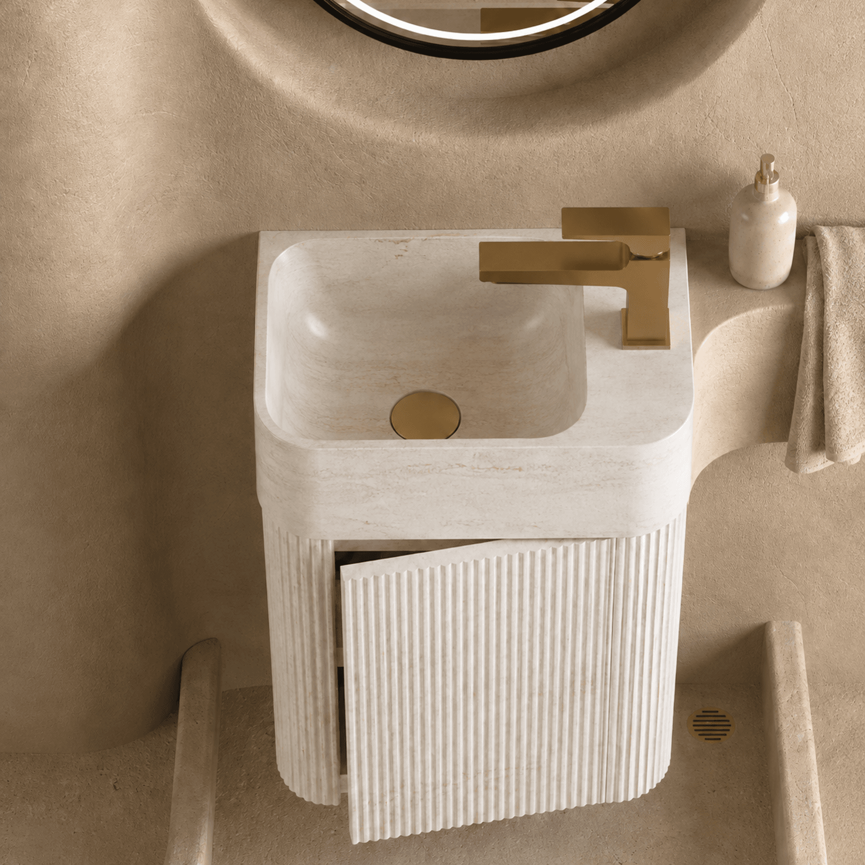 Desert Rock Wall Hung Vanity and Basin - DRV016