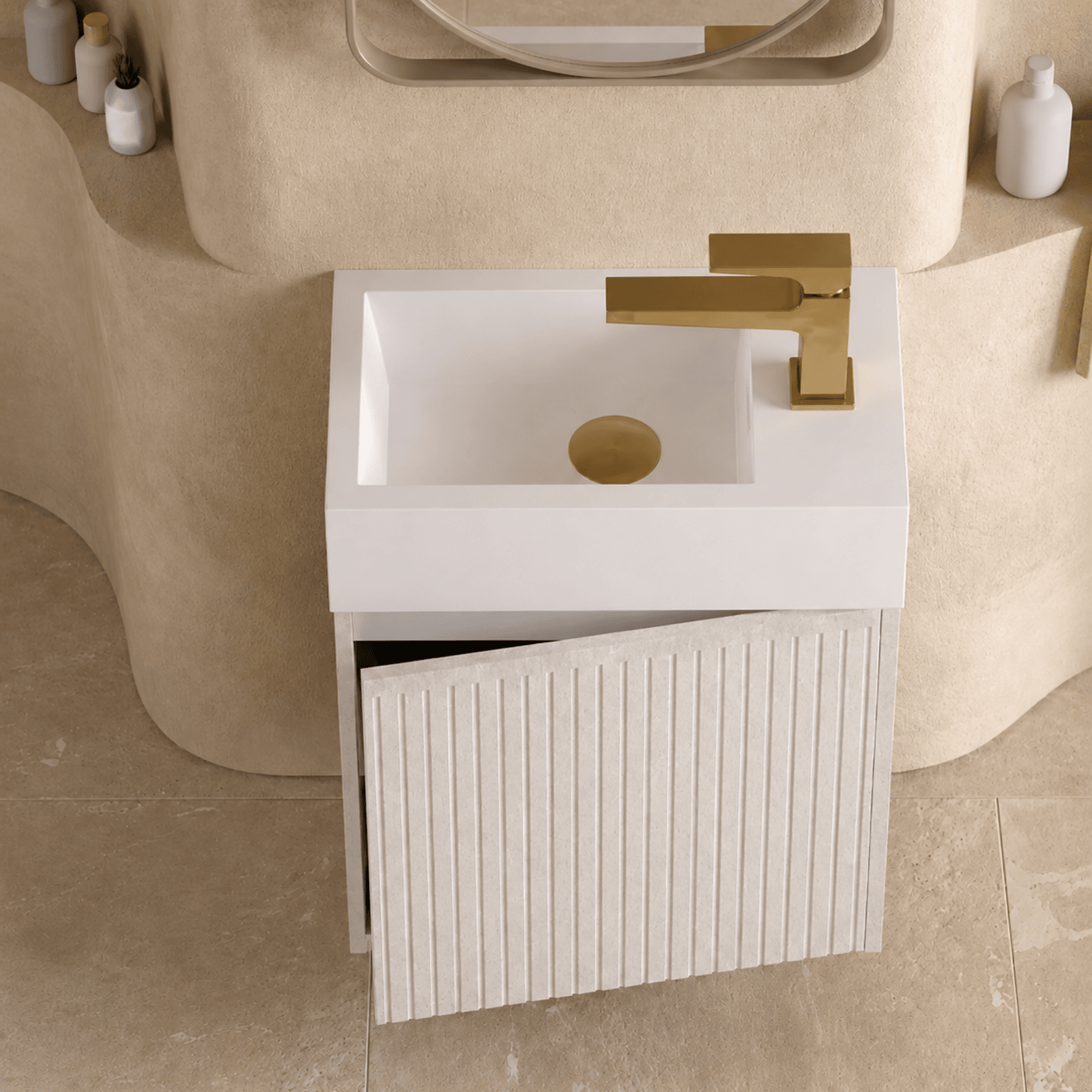 Desert Rock Wall Hung Vanity and Basin - DRV017
