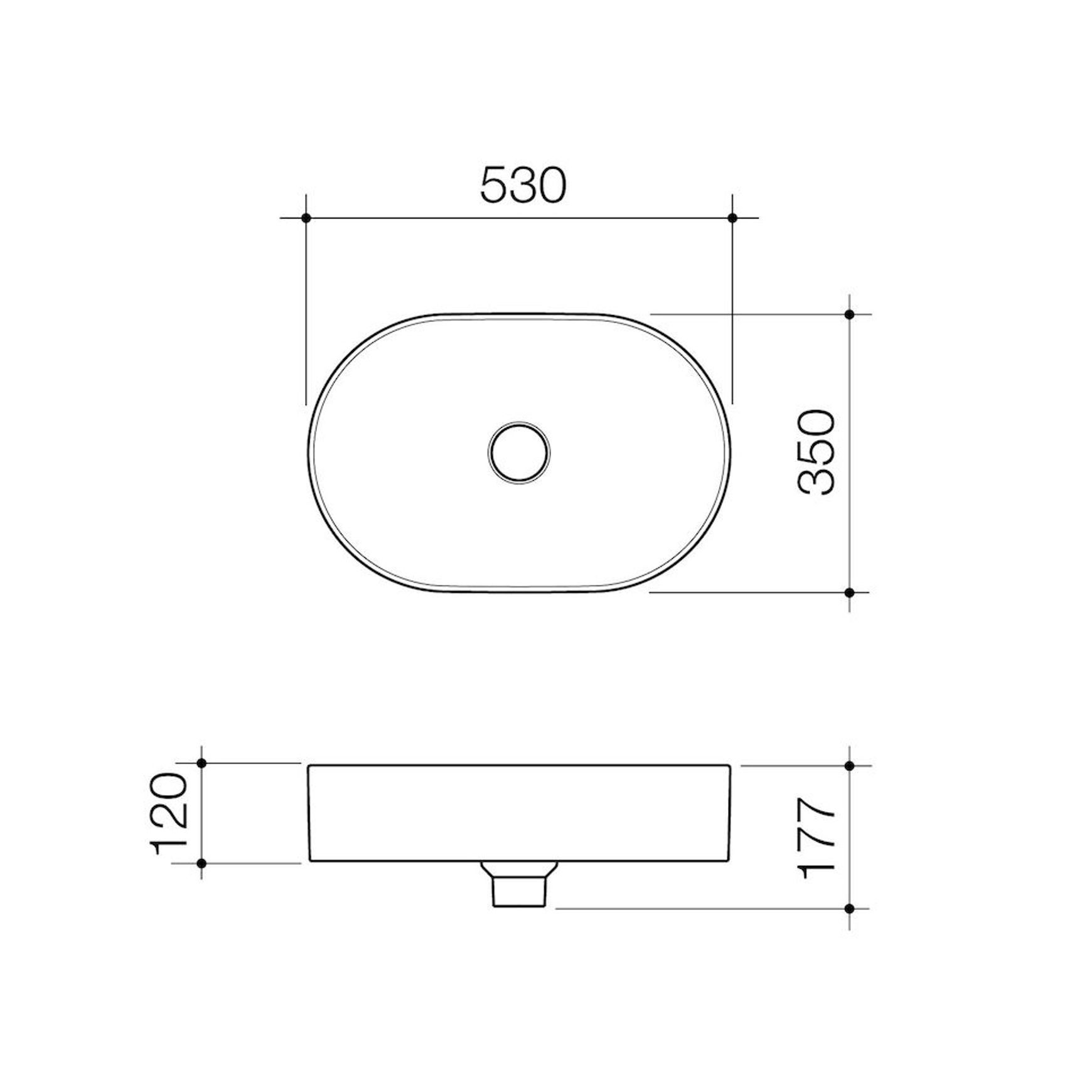 Liano II 530mm Pill Above Counter Basin - Matte Green