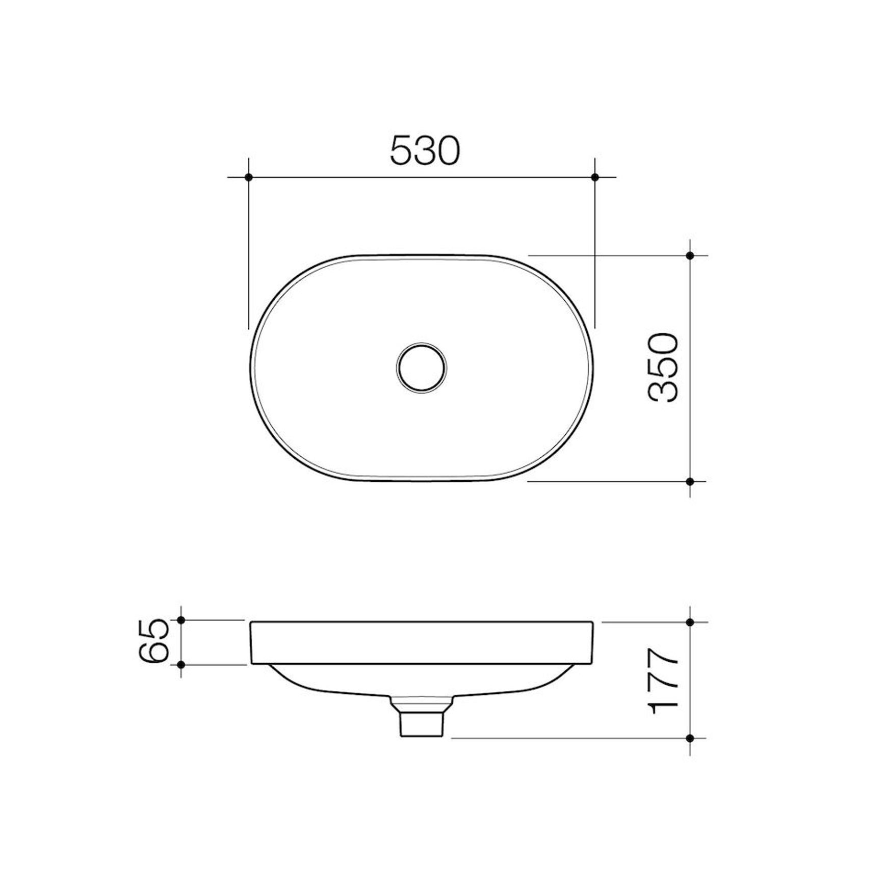 Liano II 530mm Pill Inset Basin - Matte White