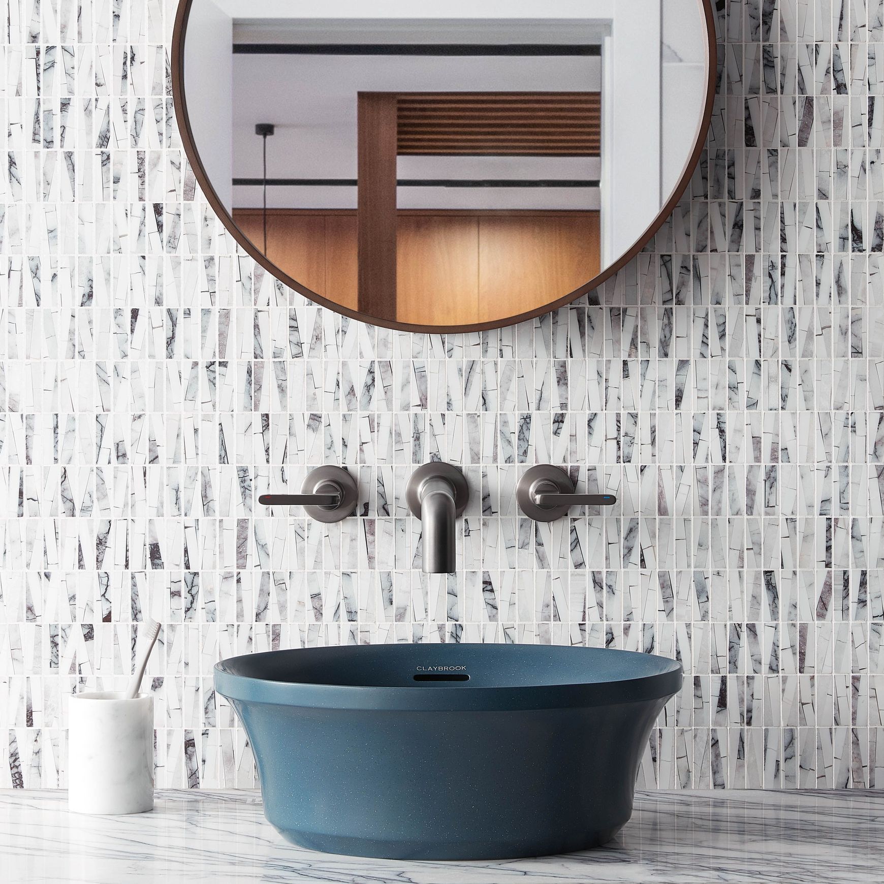 Flute Round Vessel Basin