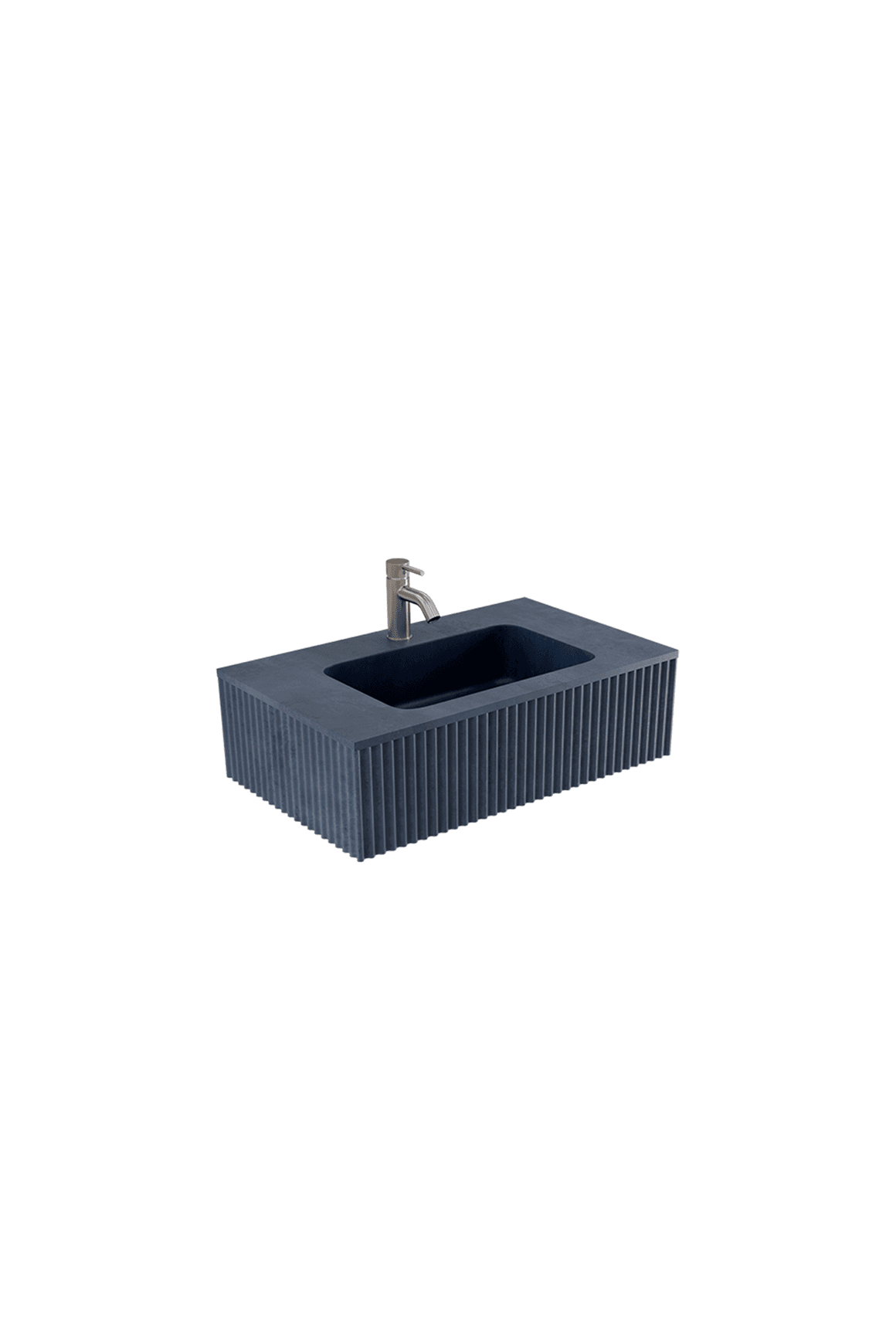 BARE Concrete Fluted Wall Basin 755mm