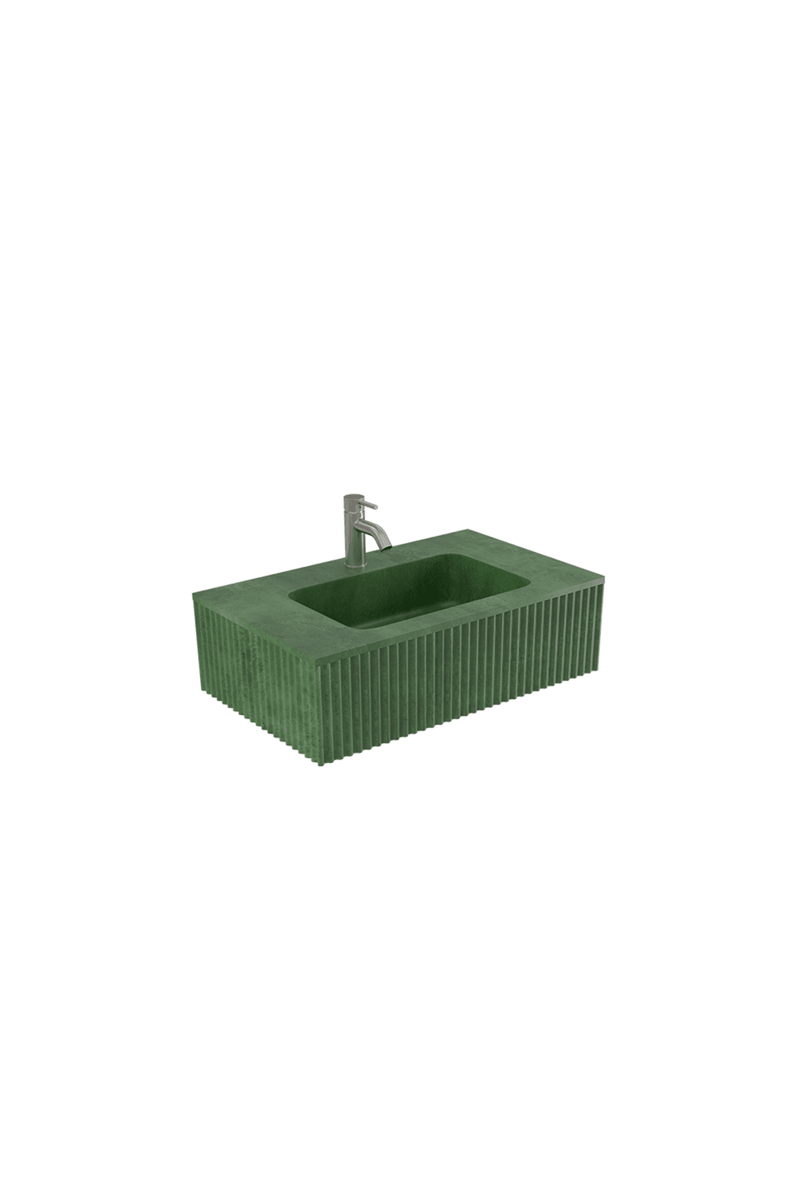 BARE Concrete Fluted Wall Basin 755mm