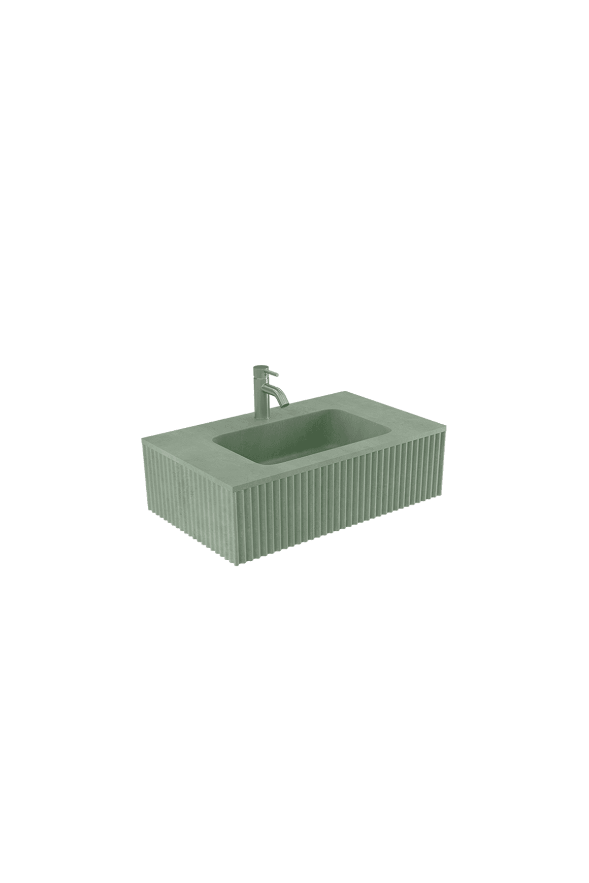 BARE Concrete Fluted Wall Basin 755mm