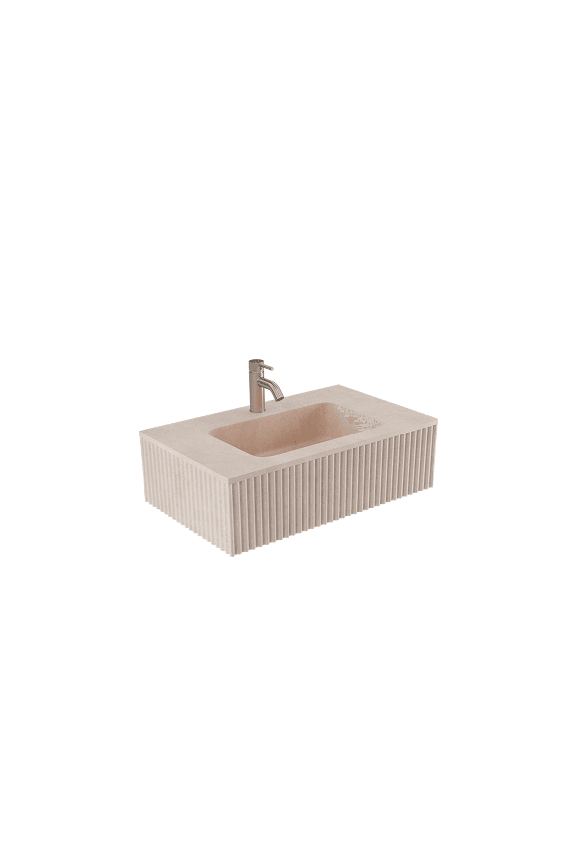 BARE Concrete Fluted Wall Basin 755mm