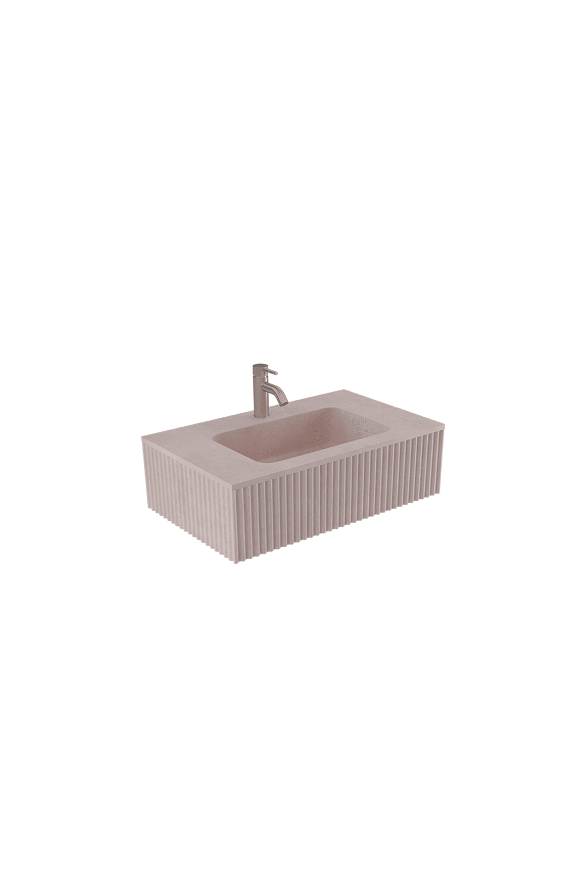 BARE Concrete Fluted Wall Basin 755mm