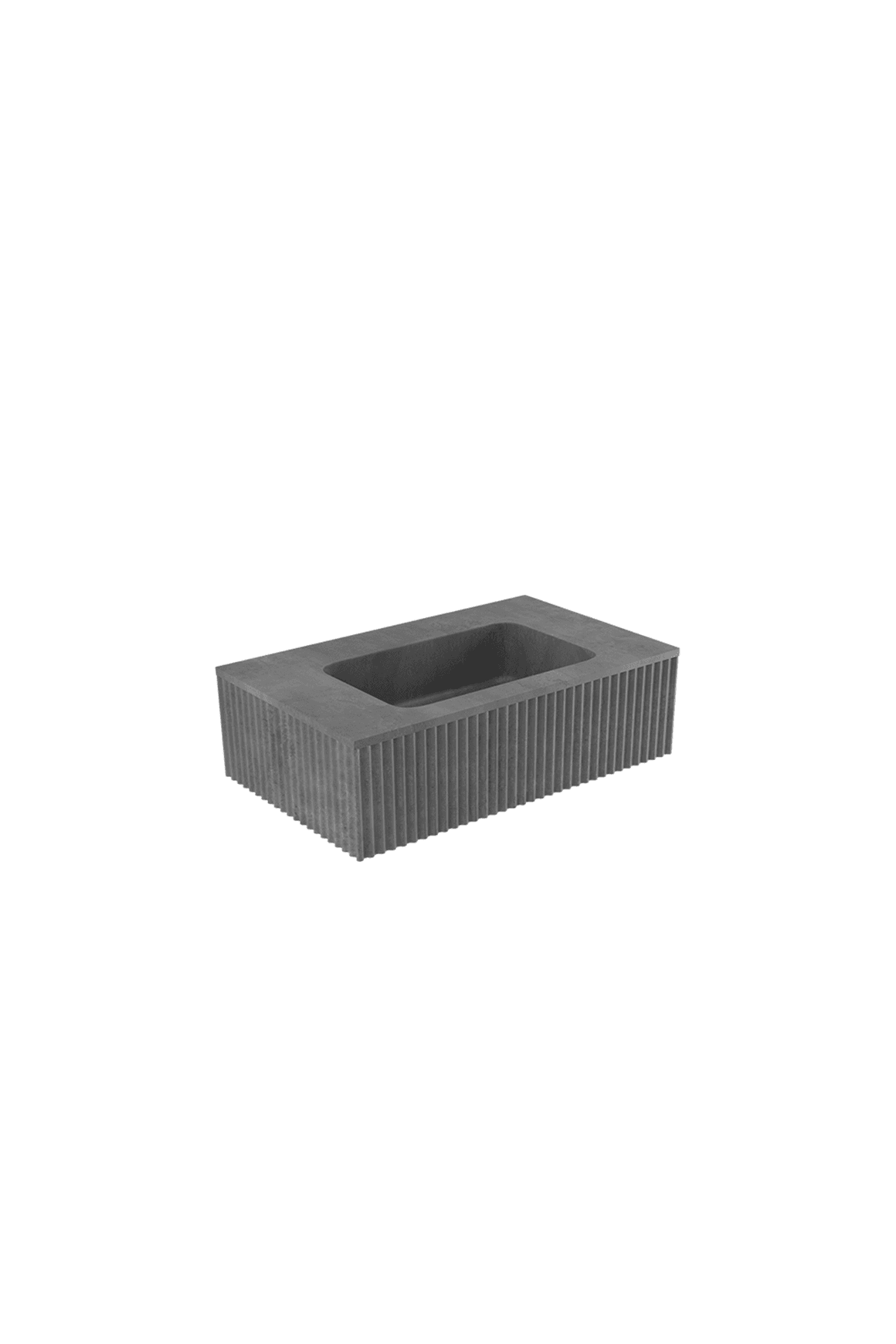 BARE Concrete Fluted Wall Basin 755mm