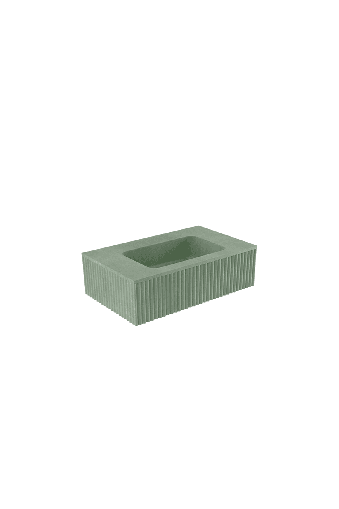 BARE Concrete Fluted Wall Basin 755mm