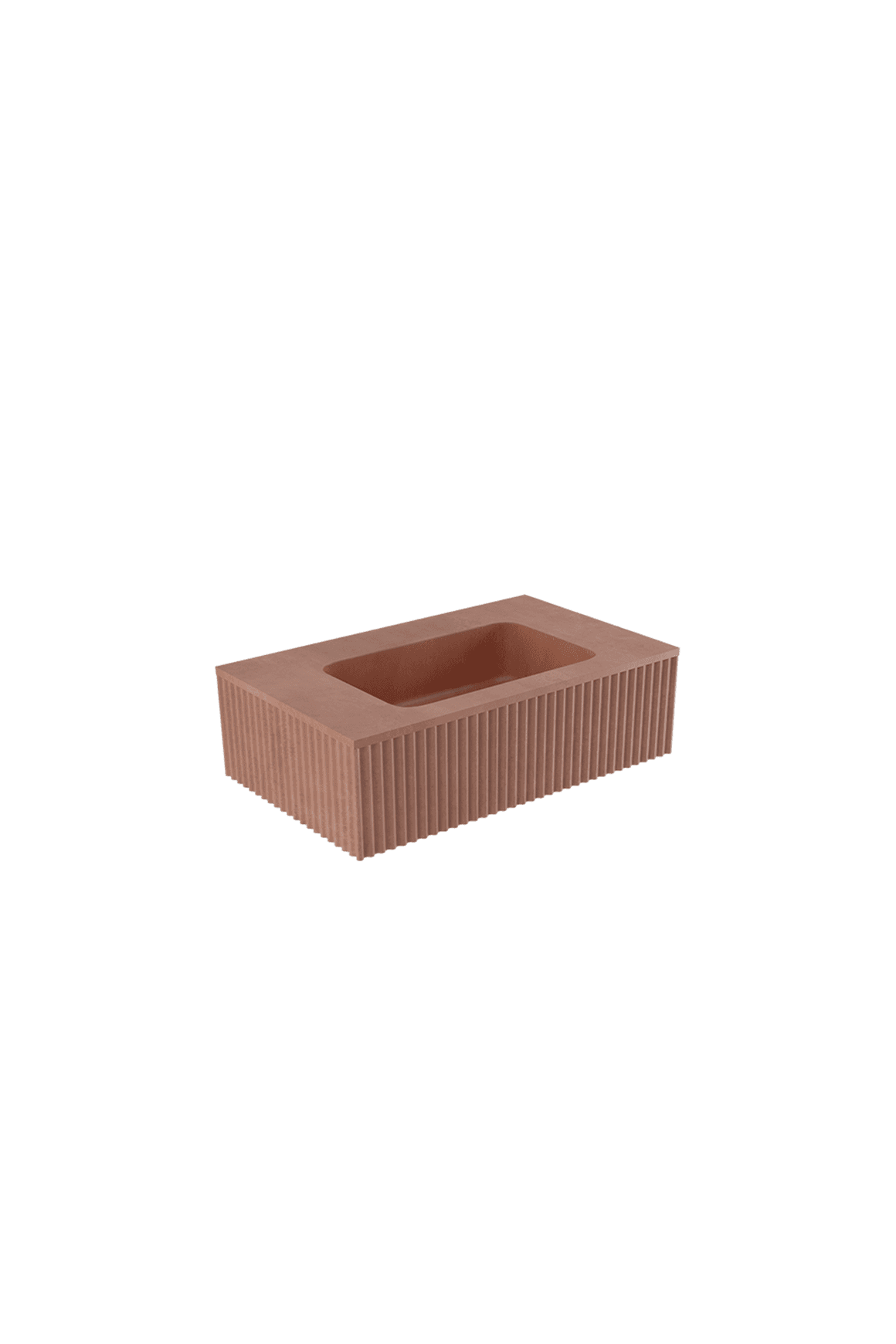 BARE Concrete Fluted Wall Basin 755mm