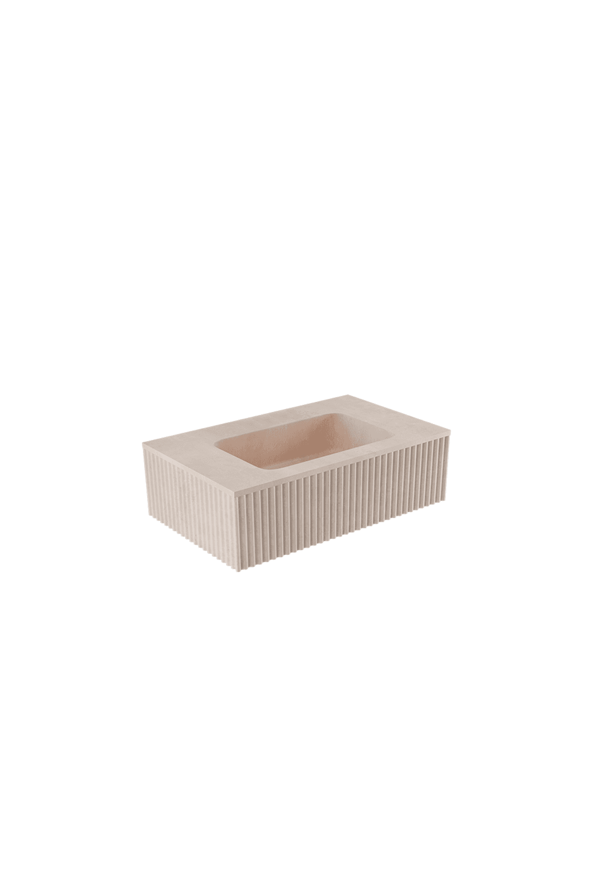 BARE Concrete Fluted Wall Basin 755mm
