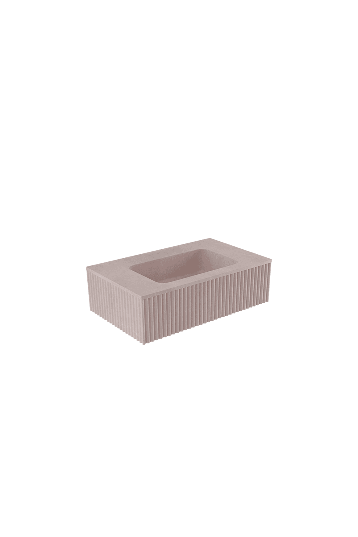 BARE Concrete Fluted Wall Basin 755mm
