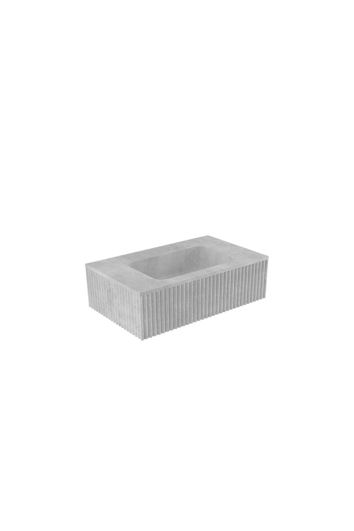 BARE Concrete Fluted Wall Basin 755mm