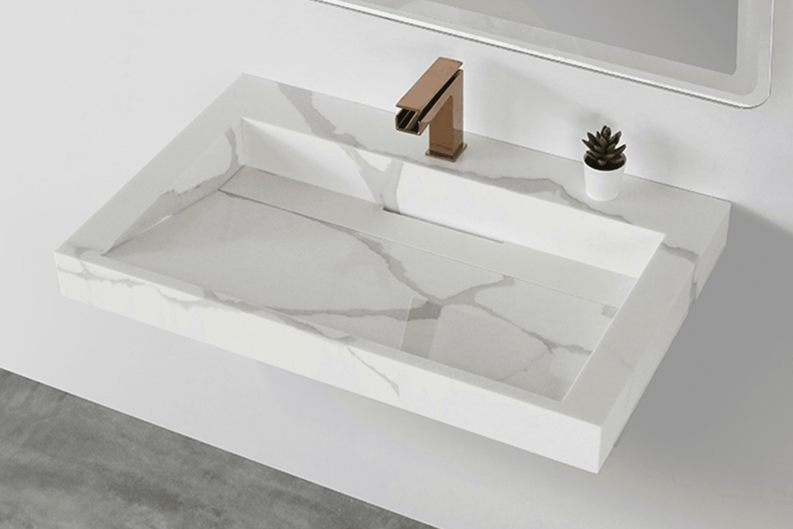 Marble Custom Wall Hung Hugi Basin Collection