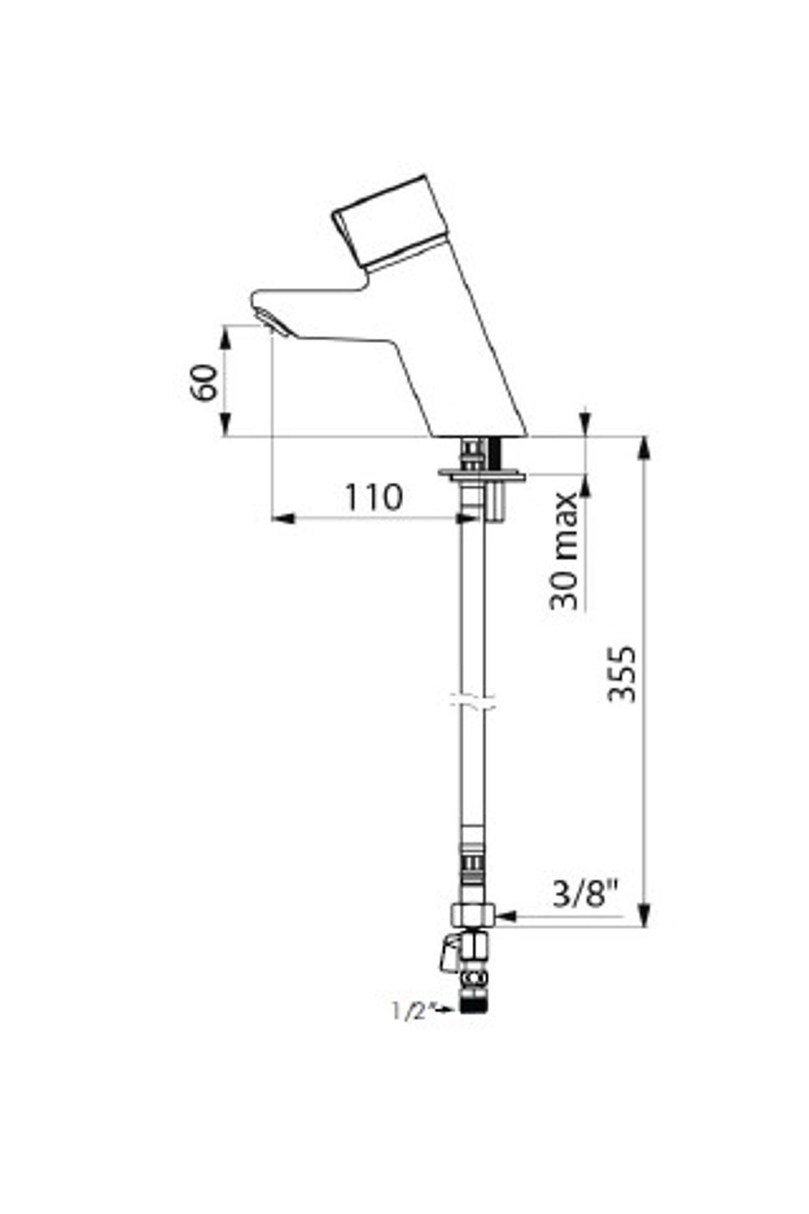 DELABIE Tempomix time flow basin mixer - Lead Free*