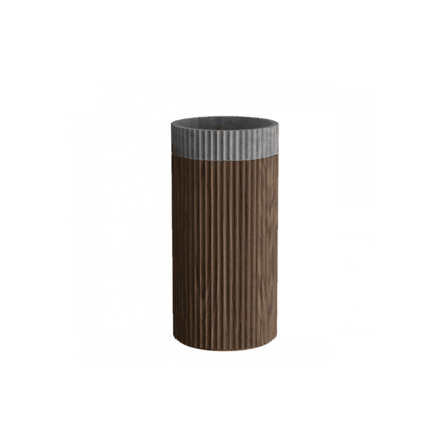 Doric Round Basin With Timber Pedestal