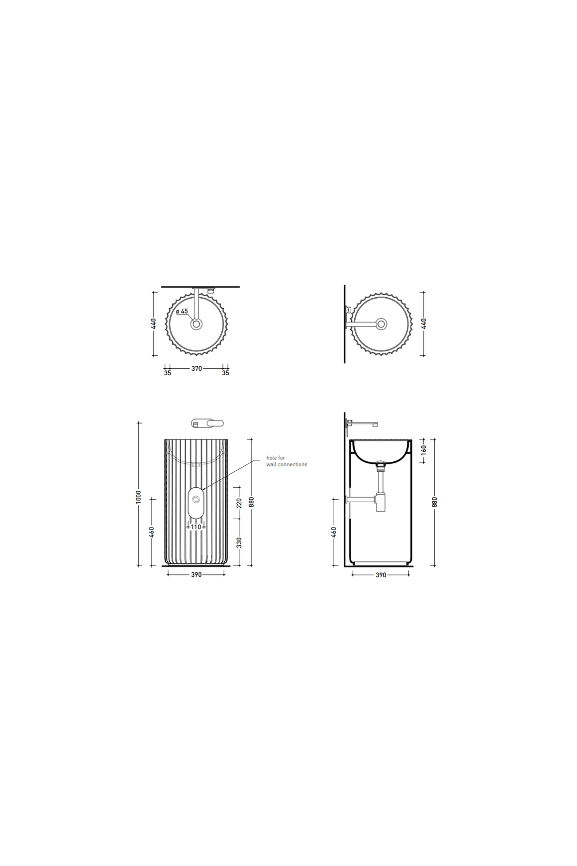 Monosettecento Freestanding Basin