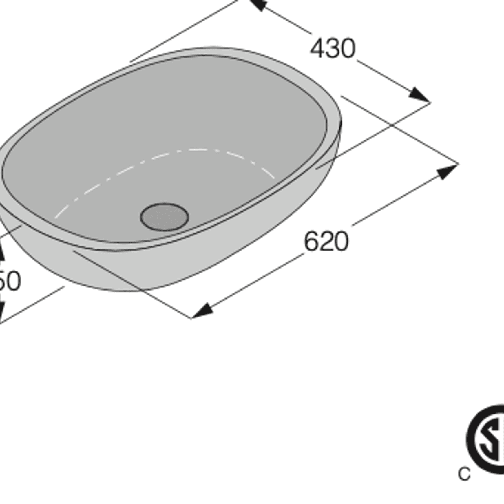 Iceland Washbasin dimensions