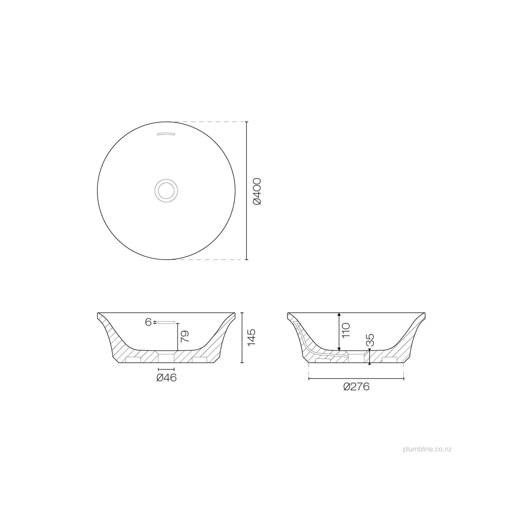 Flute Round Vessel Basin