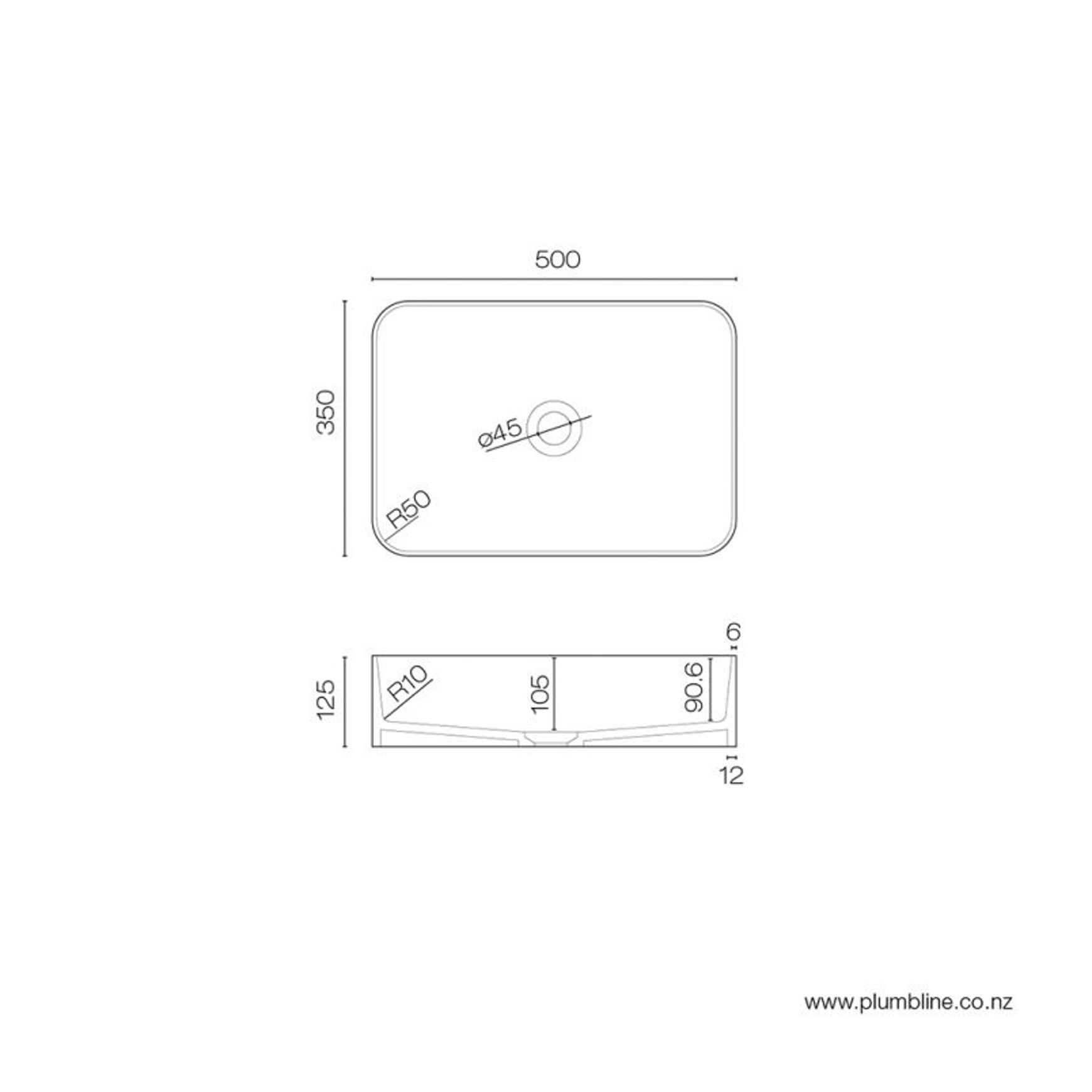 Super-Thin Rectangle Vessel Basin