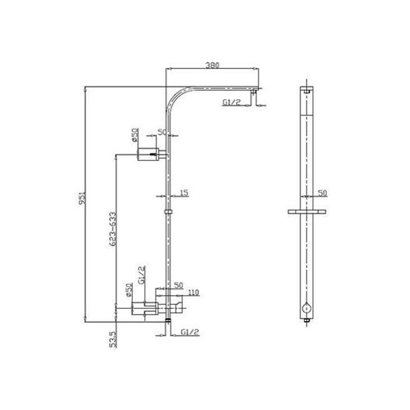 Code Pure Round Shower Column 3 Function