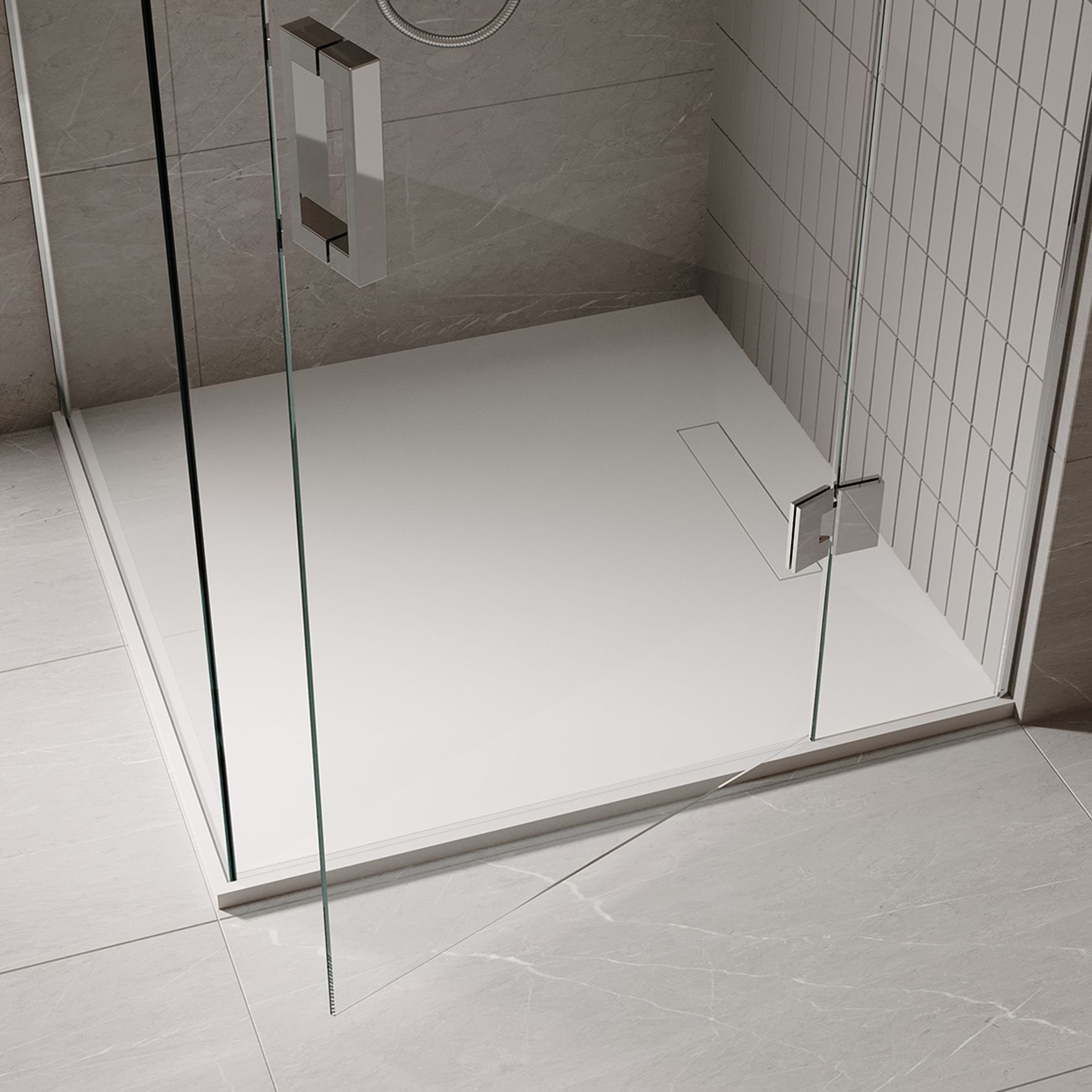 Ebony & Ivory Stone Shower