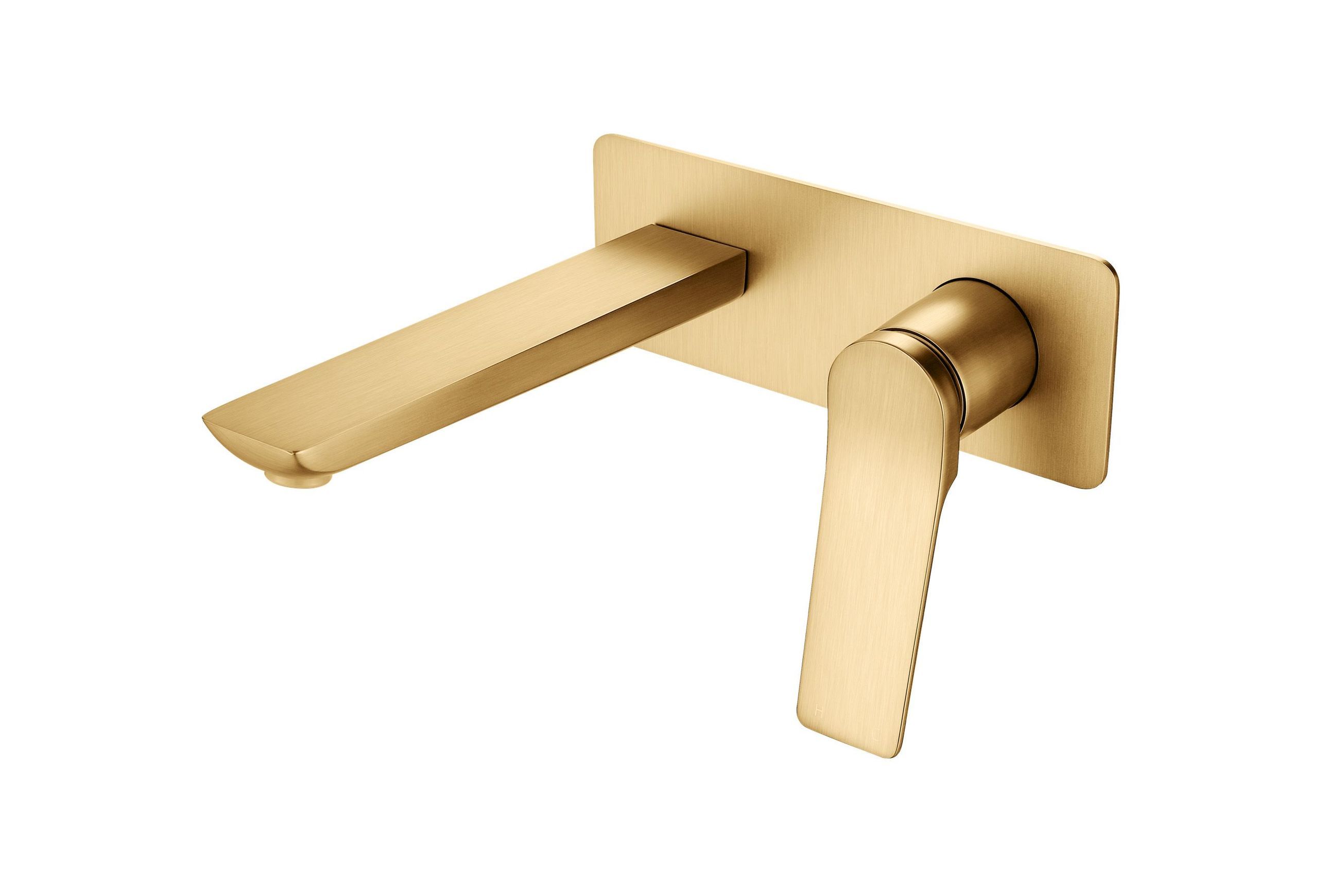 Rushy Wall Mixer with Spout Brushed Brass