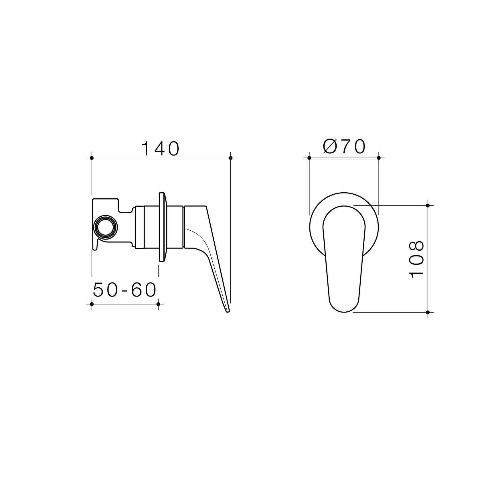 Maku MK2 Shower Mixer  -  Chrome