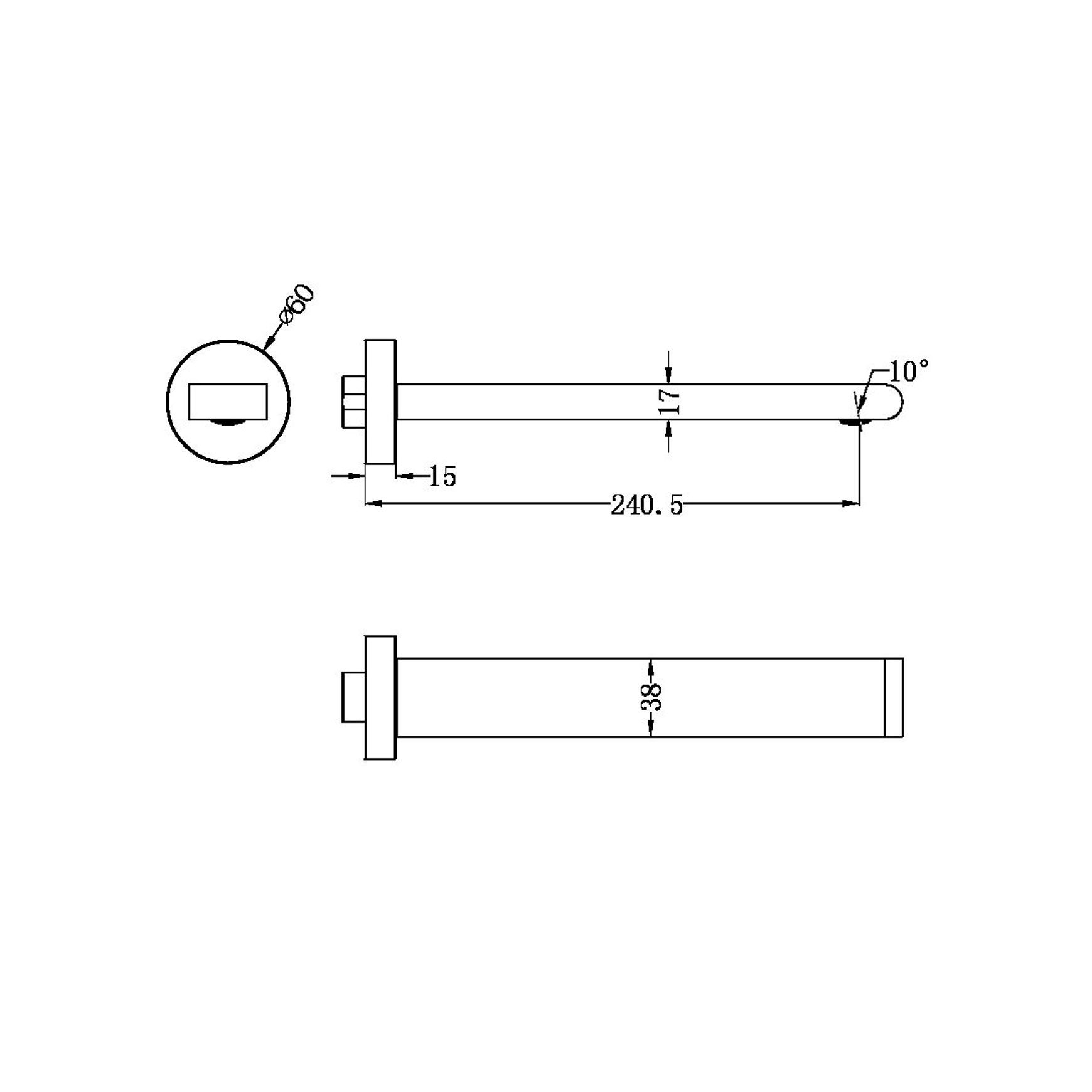 Bianca Fixed Bath Spout 240mm | Brushed Bronze
