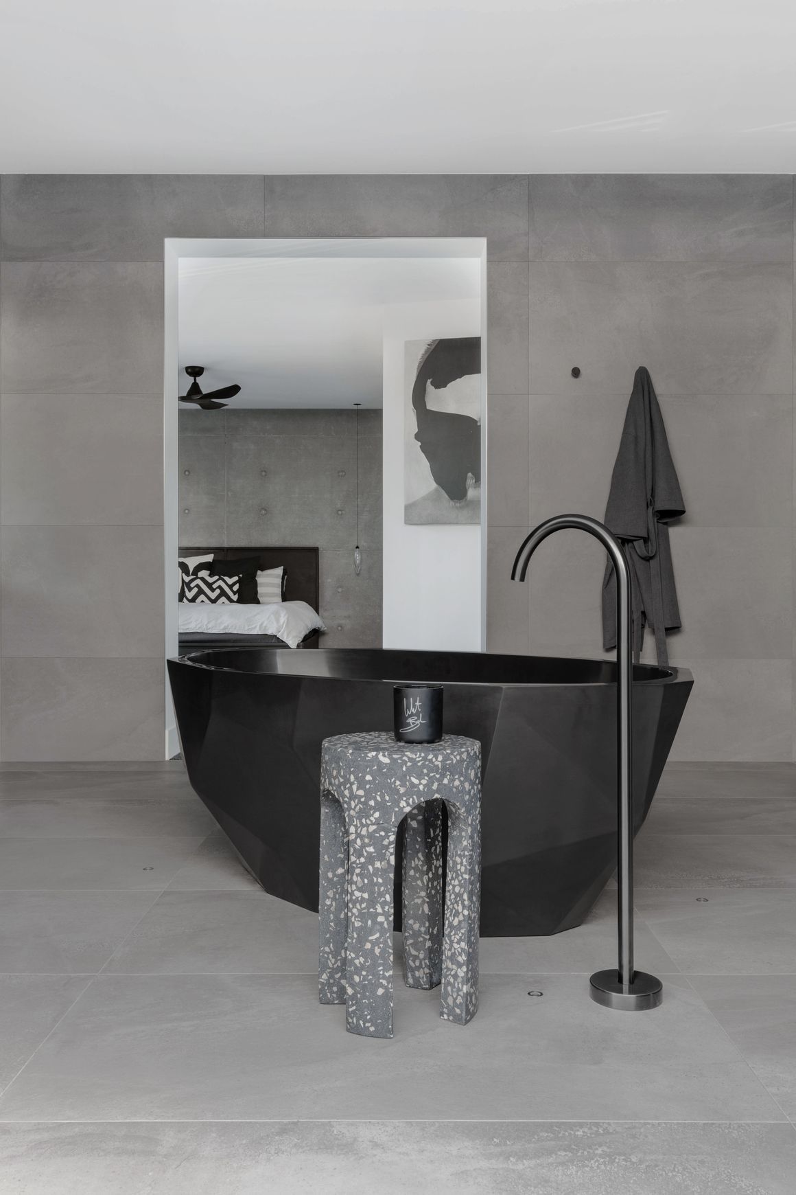 Floor Mounted Bath Filler - Brushed Gunmetal