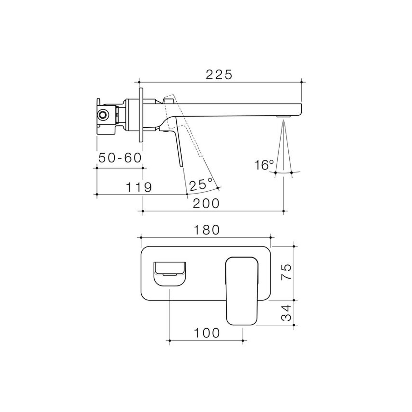 Waipori MK2 Wall Basin/Bath Mixer 6 Star - Lead Free