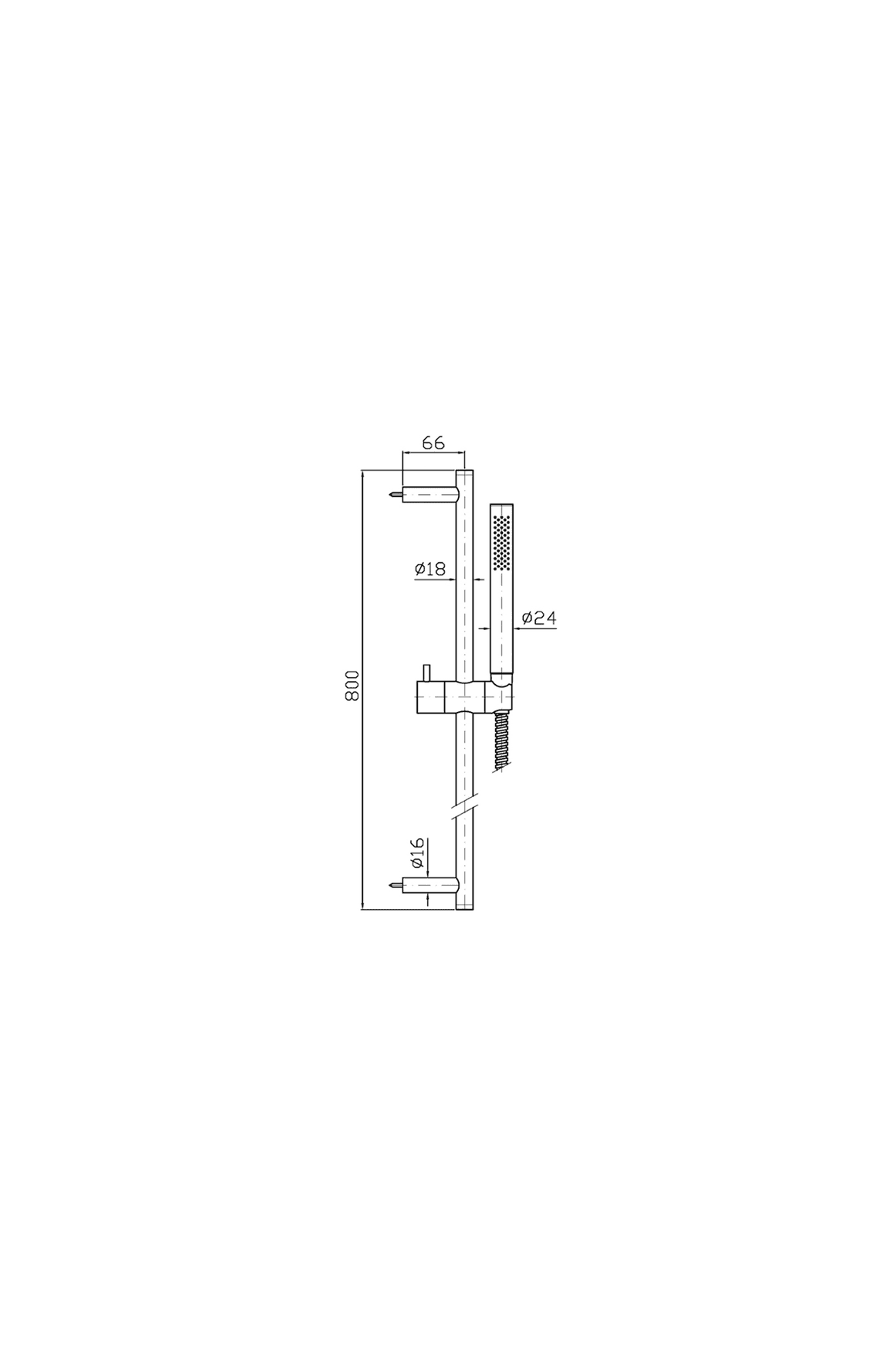 Zuchetti Slide Shower 800mm