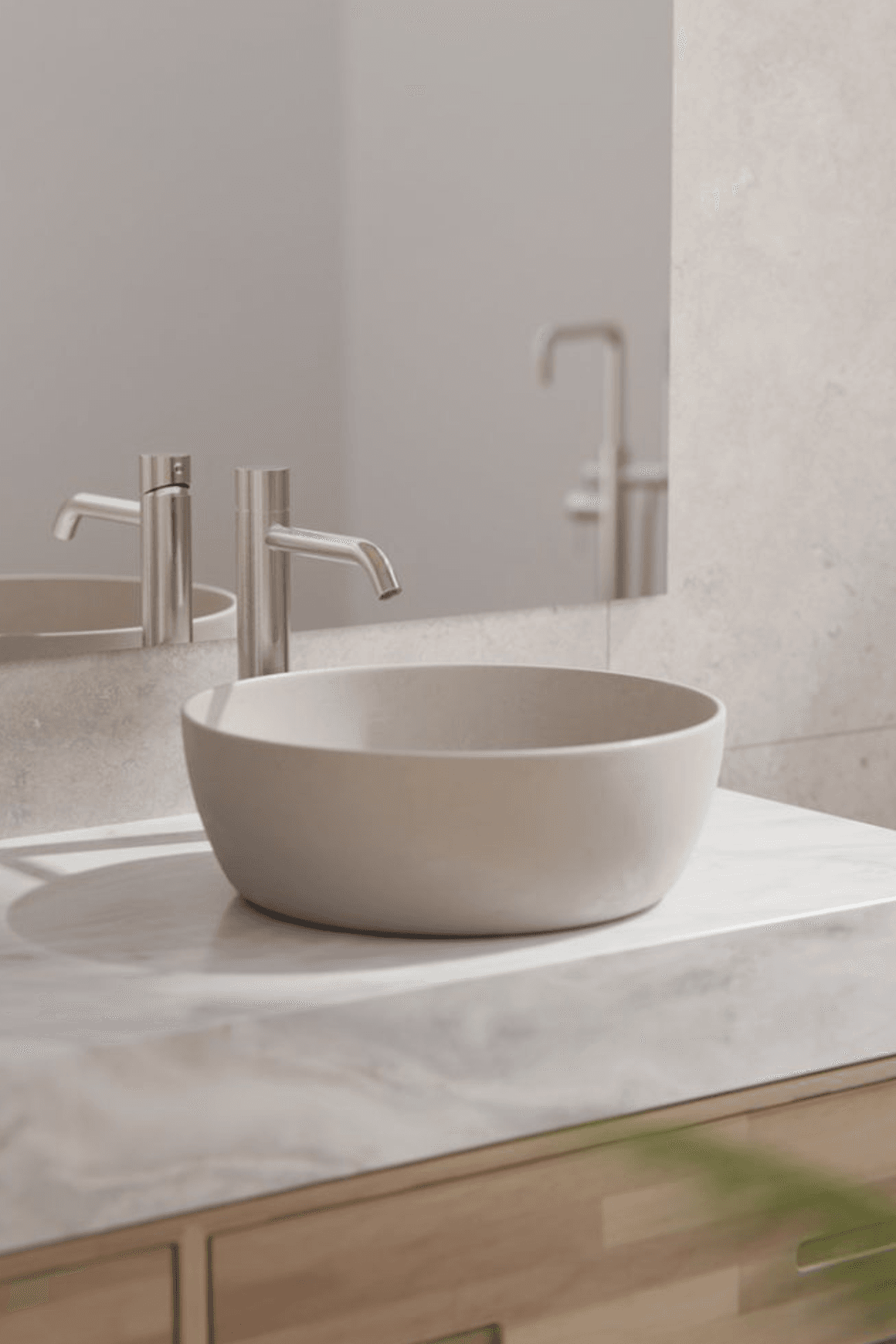 Zen SS316L Tall Basin Mixer Handless | Brushed Nickel
