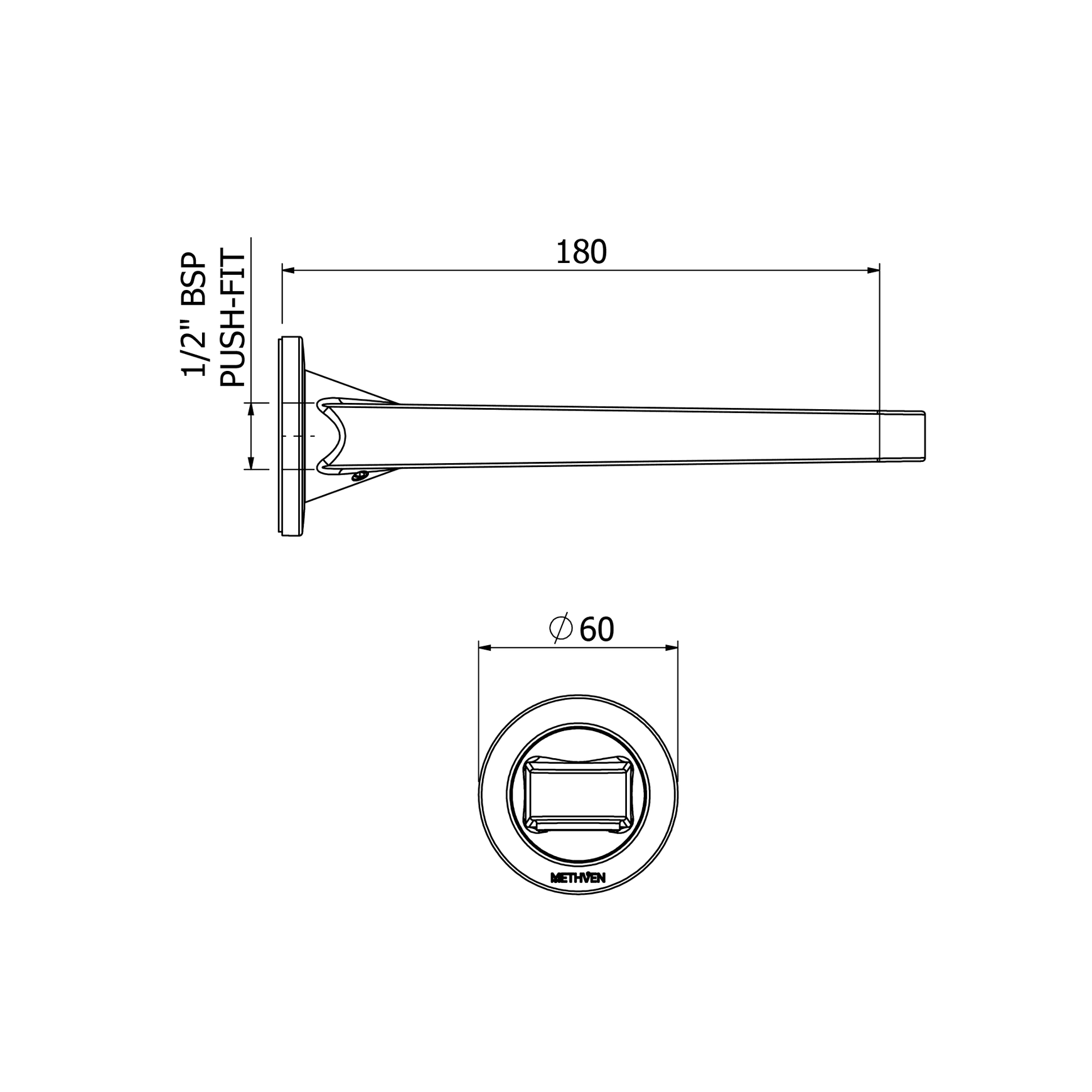 Glide Wall Mounted Bath Spout