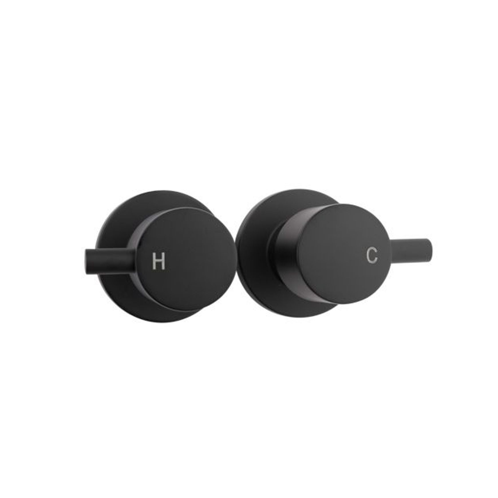 Round Shower Wall Taps Matte Black