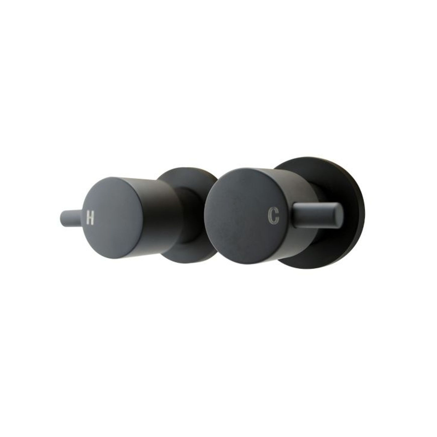 Round Shower Wall Taps Matte Black