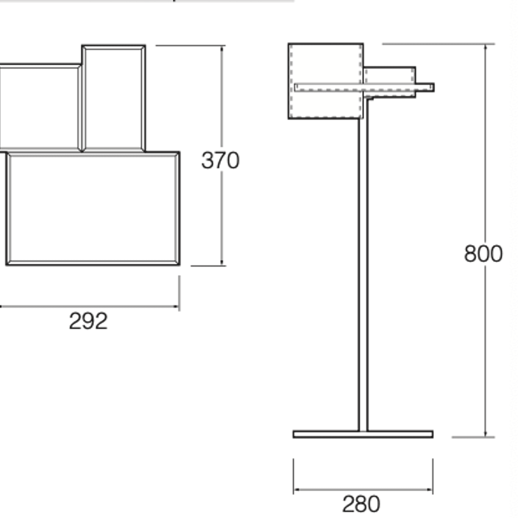 Skyline Floor Mounted Stand dimensions