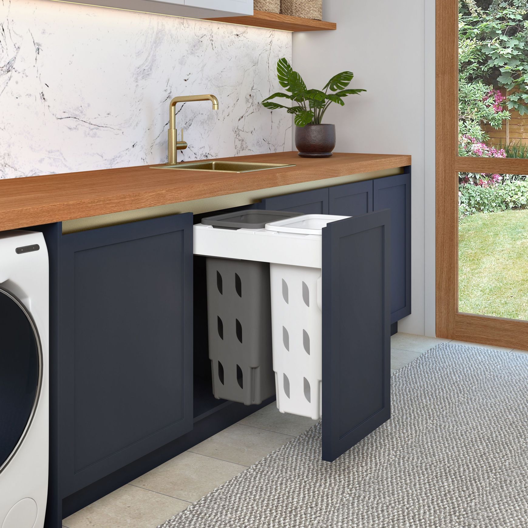 Concelo 2 x 35L Laundry Hampers | Door Pull