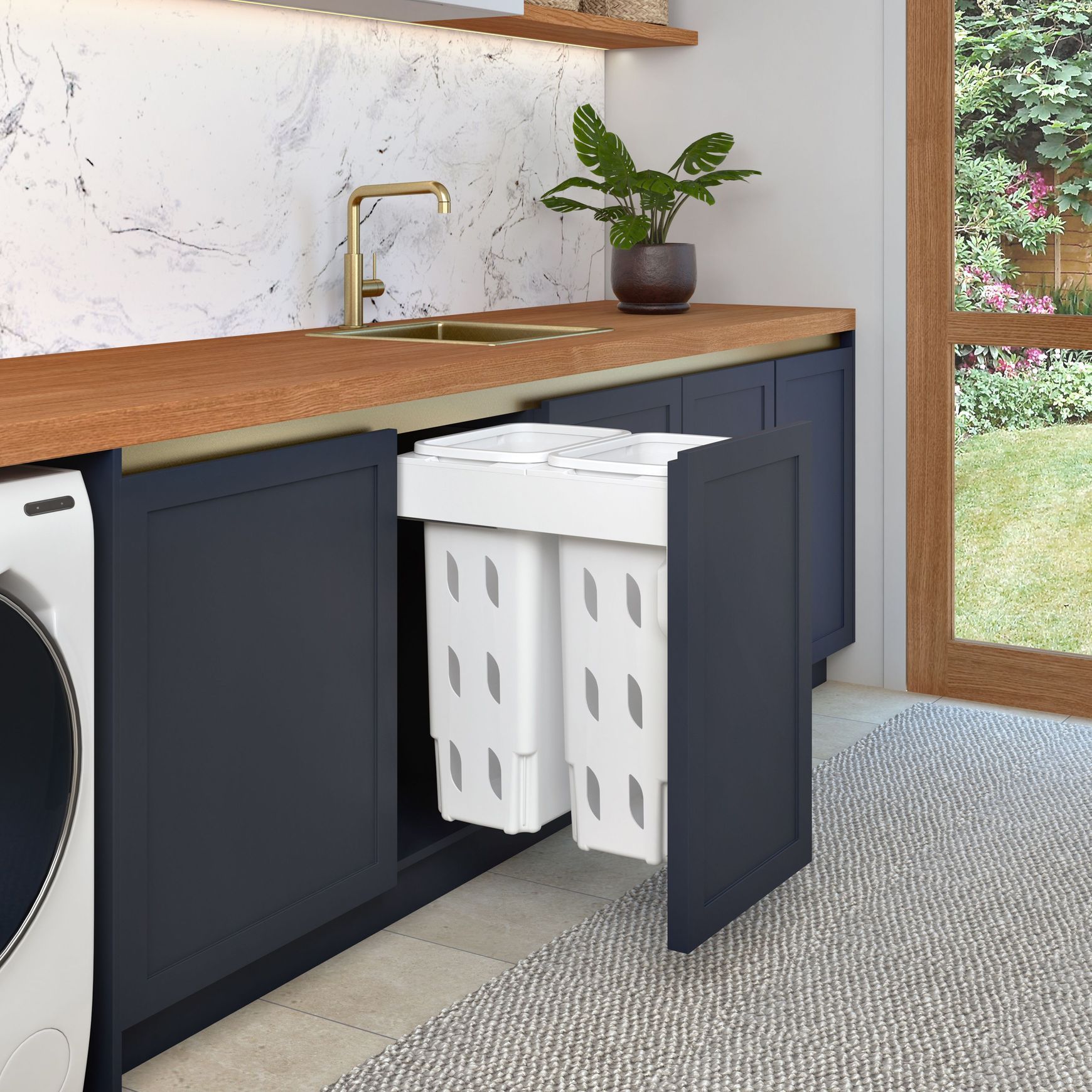 Concelo 2 x 35L Laundry Hampers | Door Pull