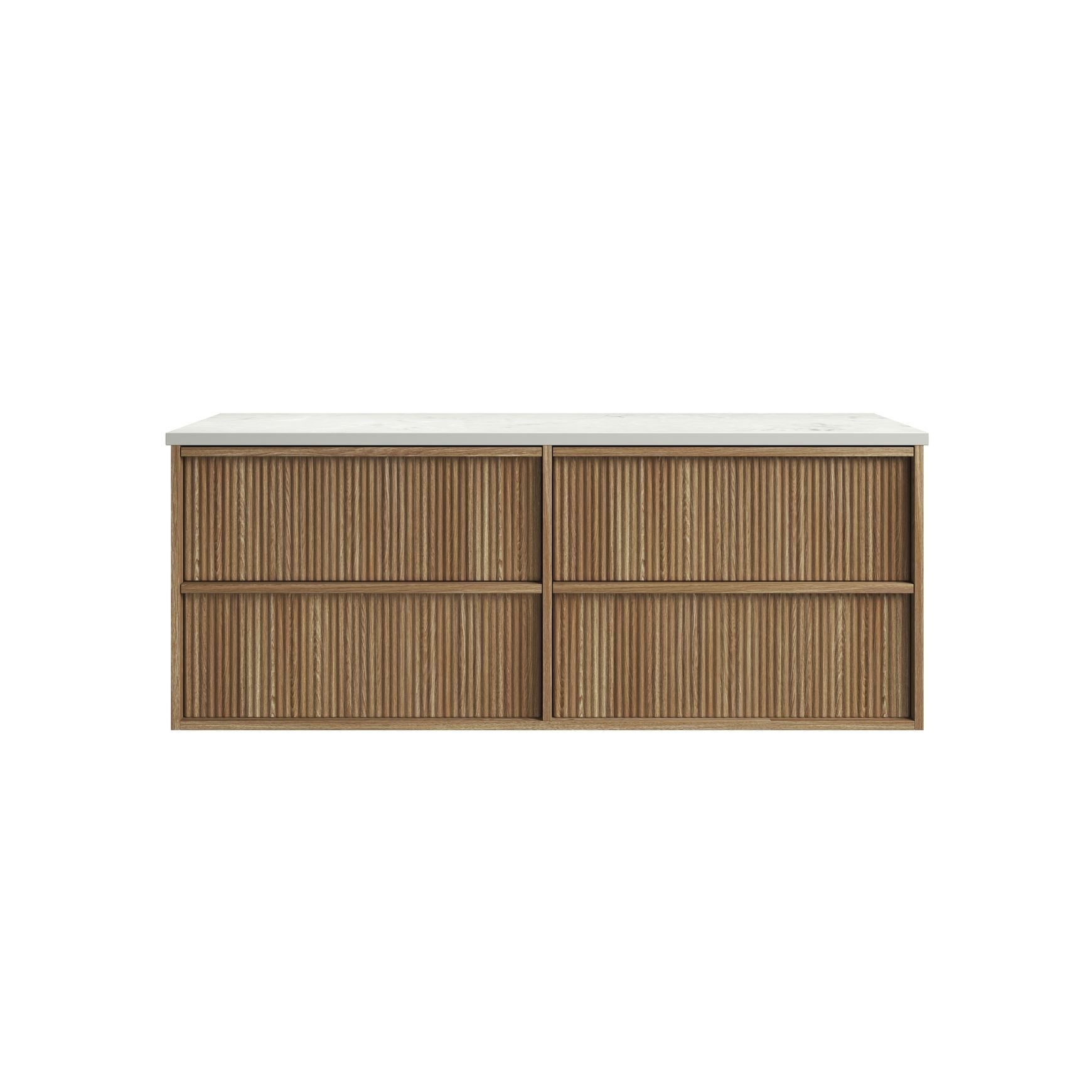 Aulic Venetta Fluted Wall Hung 1500m Harvest Oak vanity