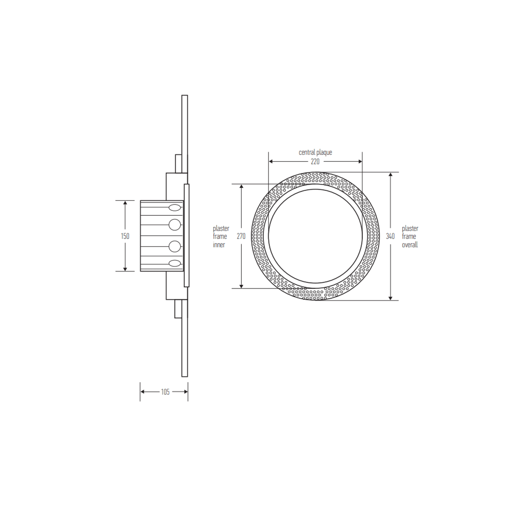 HB1040 Round Frameless Extraction Grill