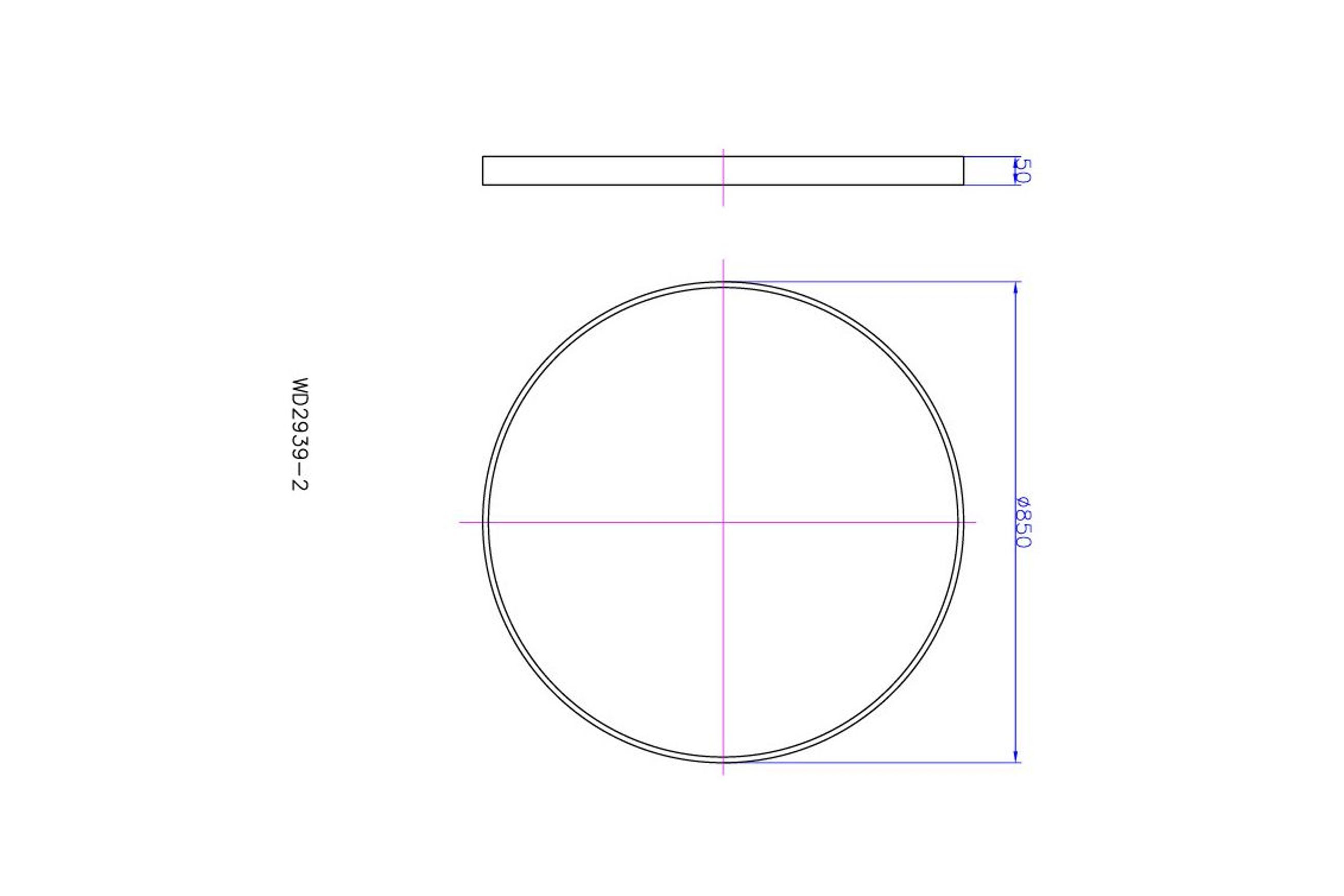 iStone 850mm Round Mirror Matte Black