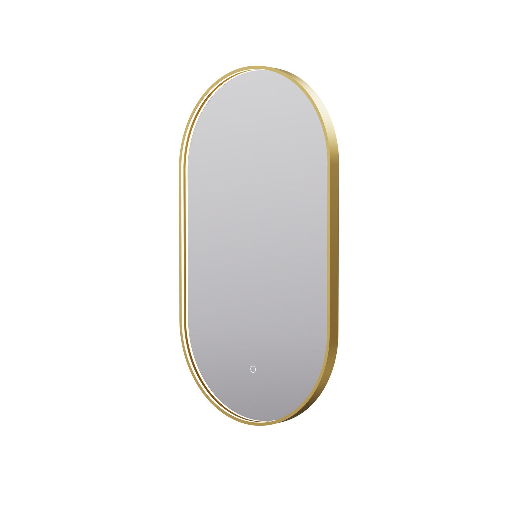 Eclipse Obround Gold LED Framed Mirror with Demister