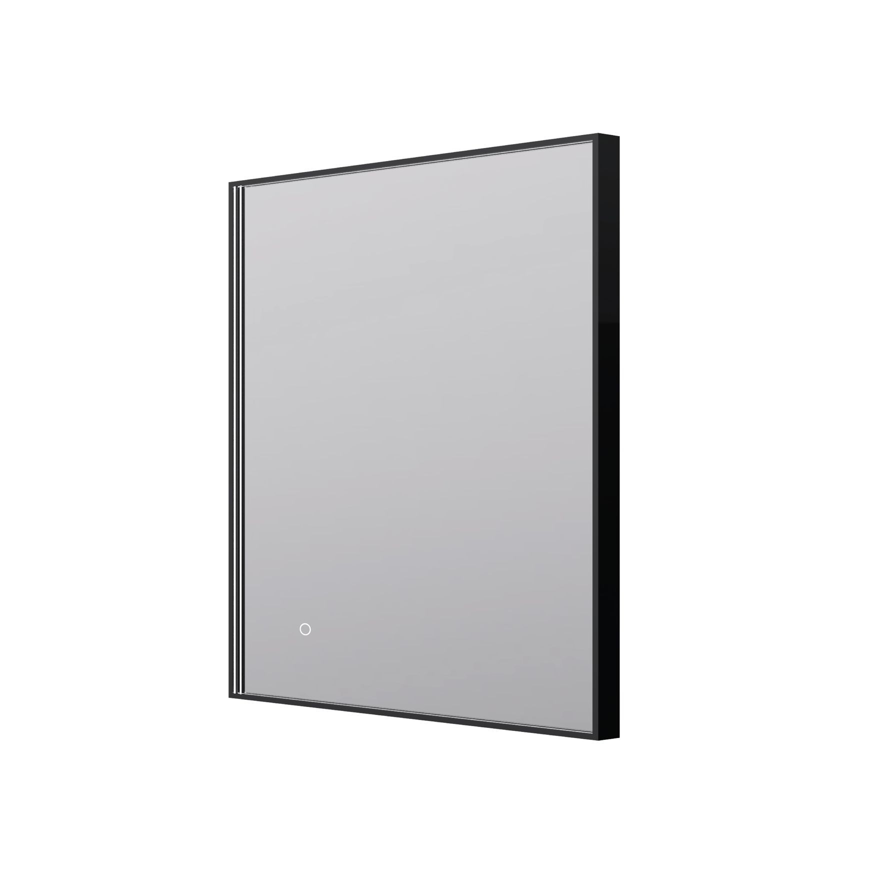 Eclipse Rectangle Black LED Framed Mirror with Demister