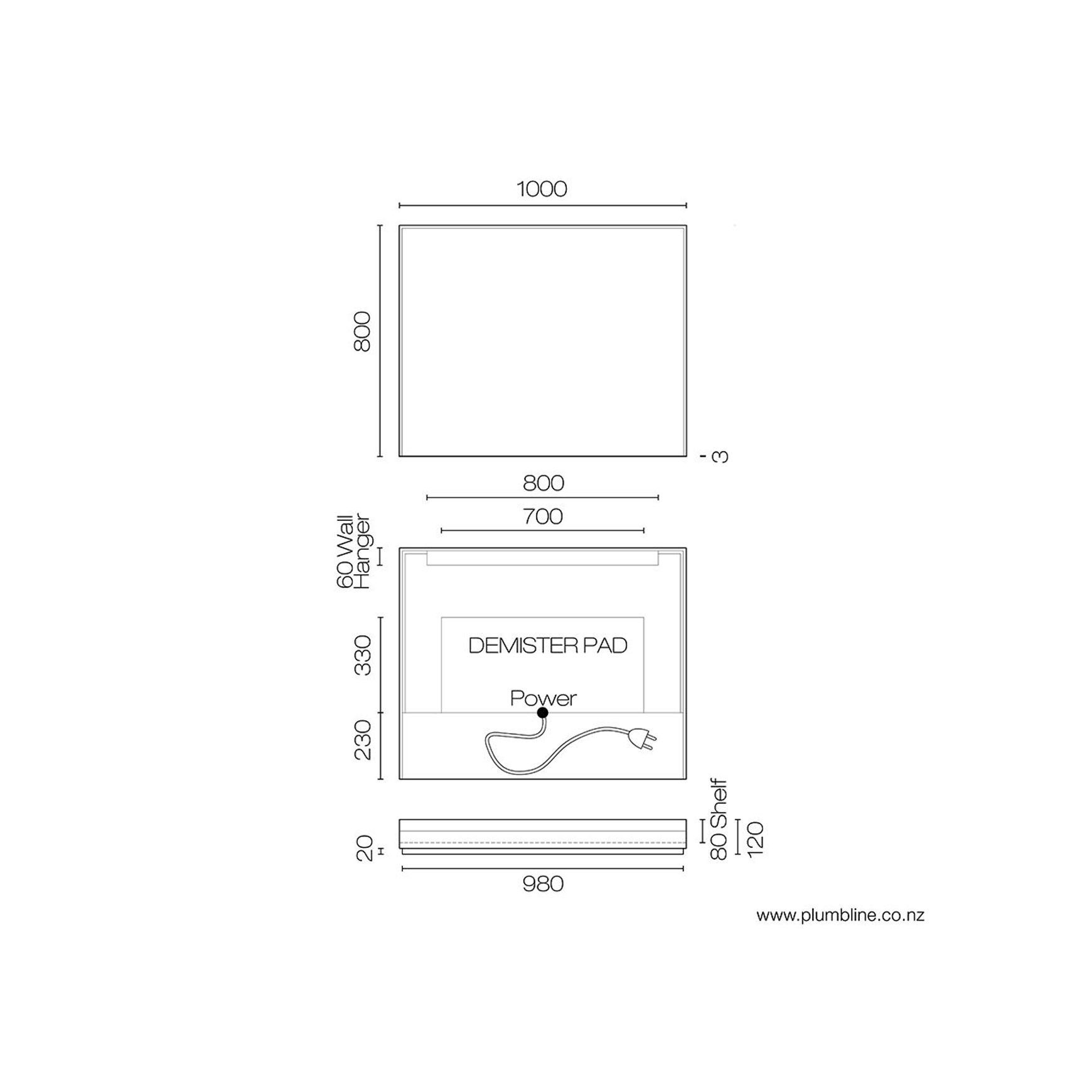 Frame 1200 LED Mirror With Shelf