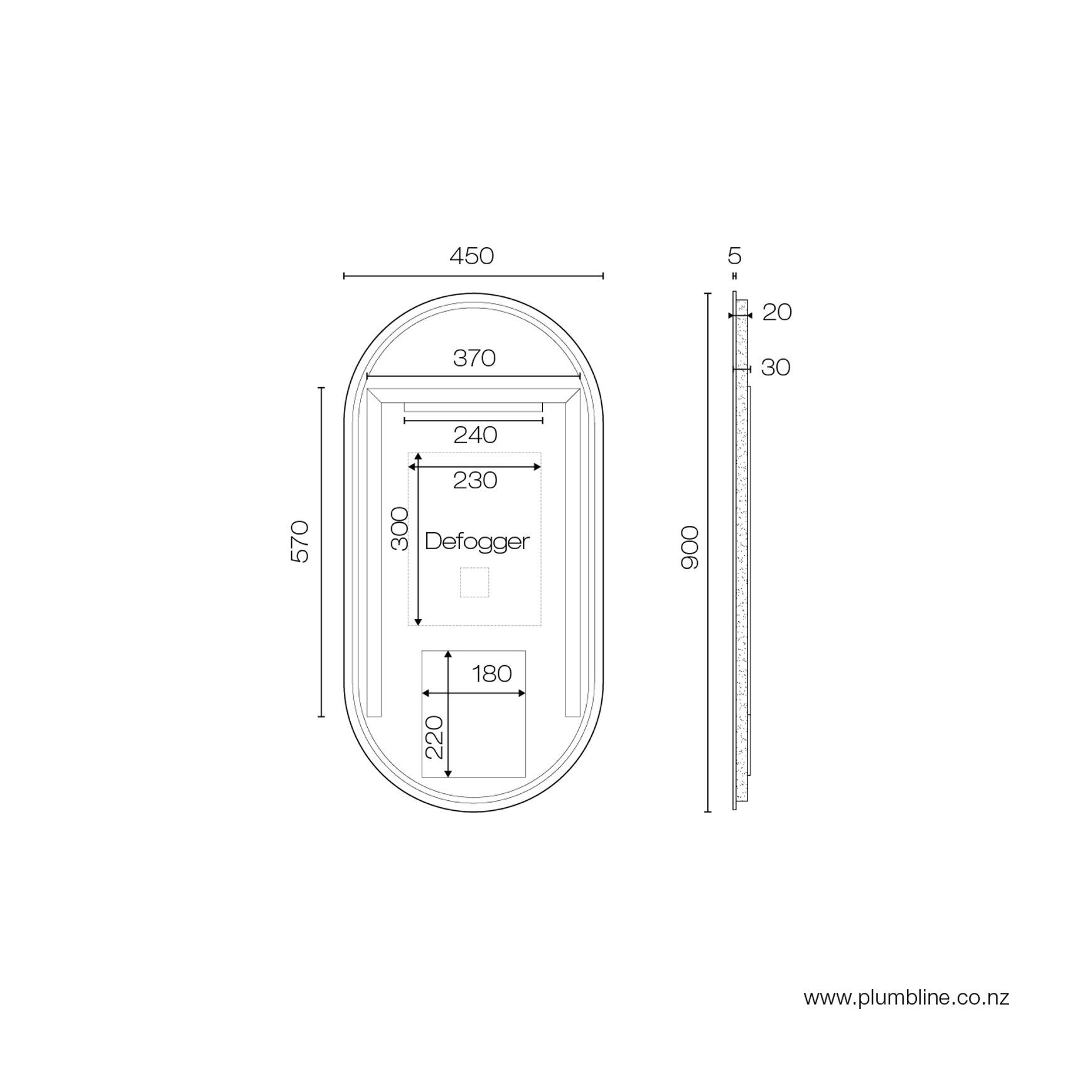 Galaxy Pill LED Backlit Mirror