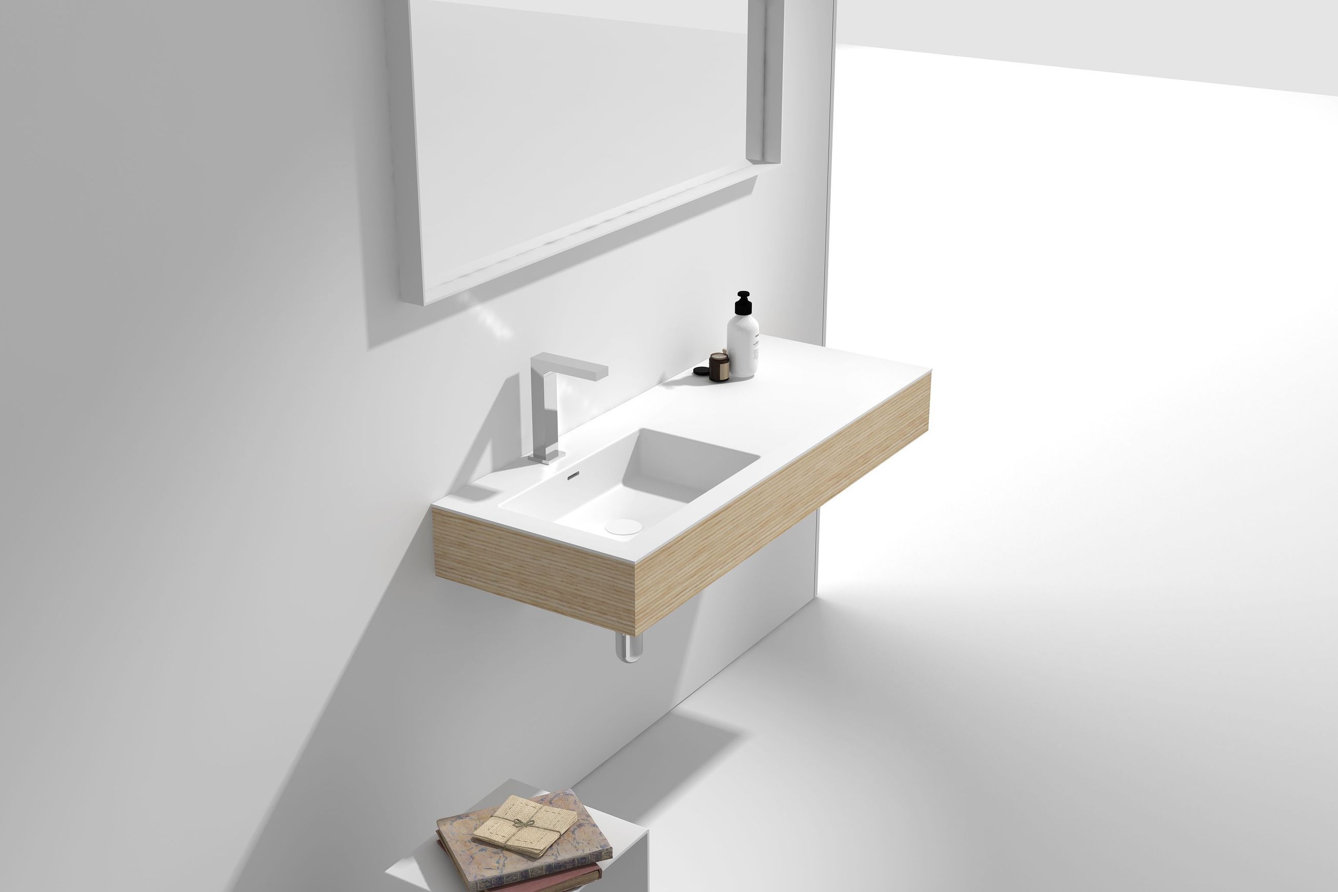 1200mm Wall Hung Solid Surface Timber Vanity G38561-C
